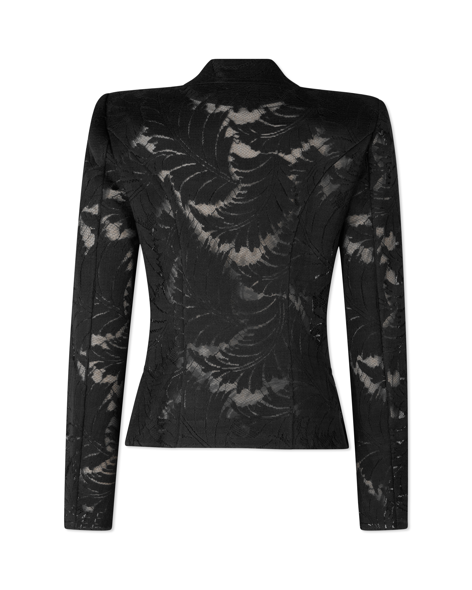 1-Button Fitted Lace Jacket