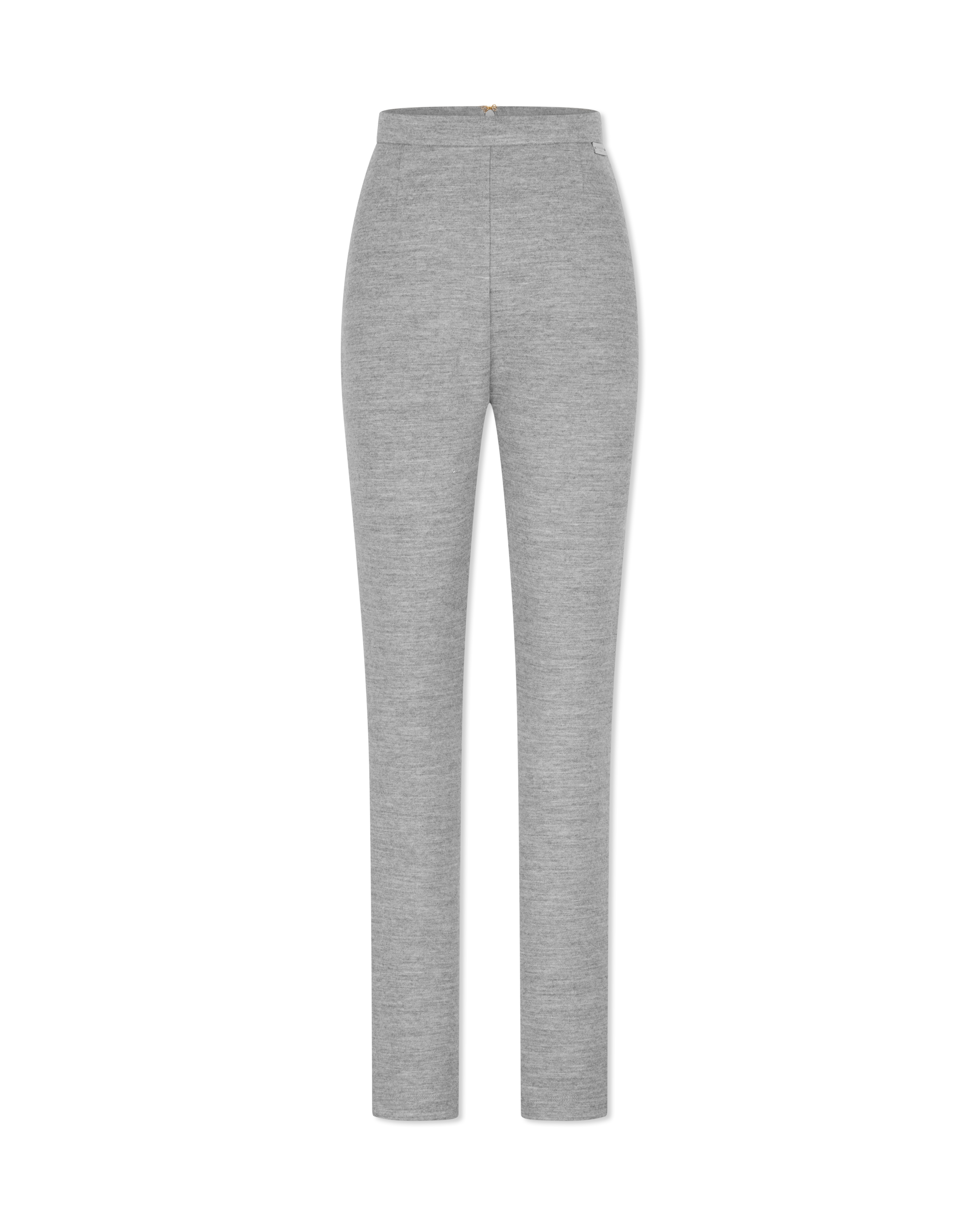 Zippered Cotton Knit Leggings