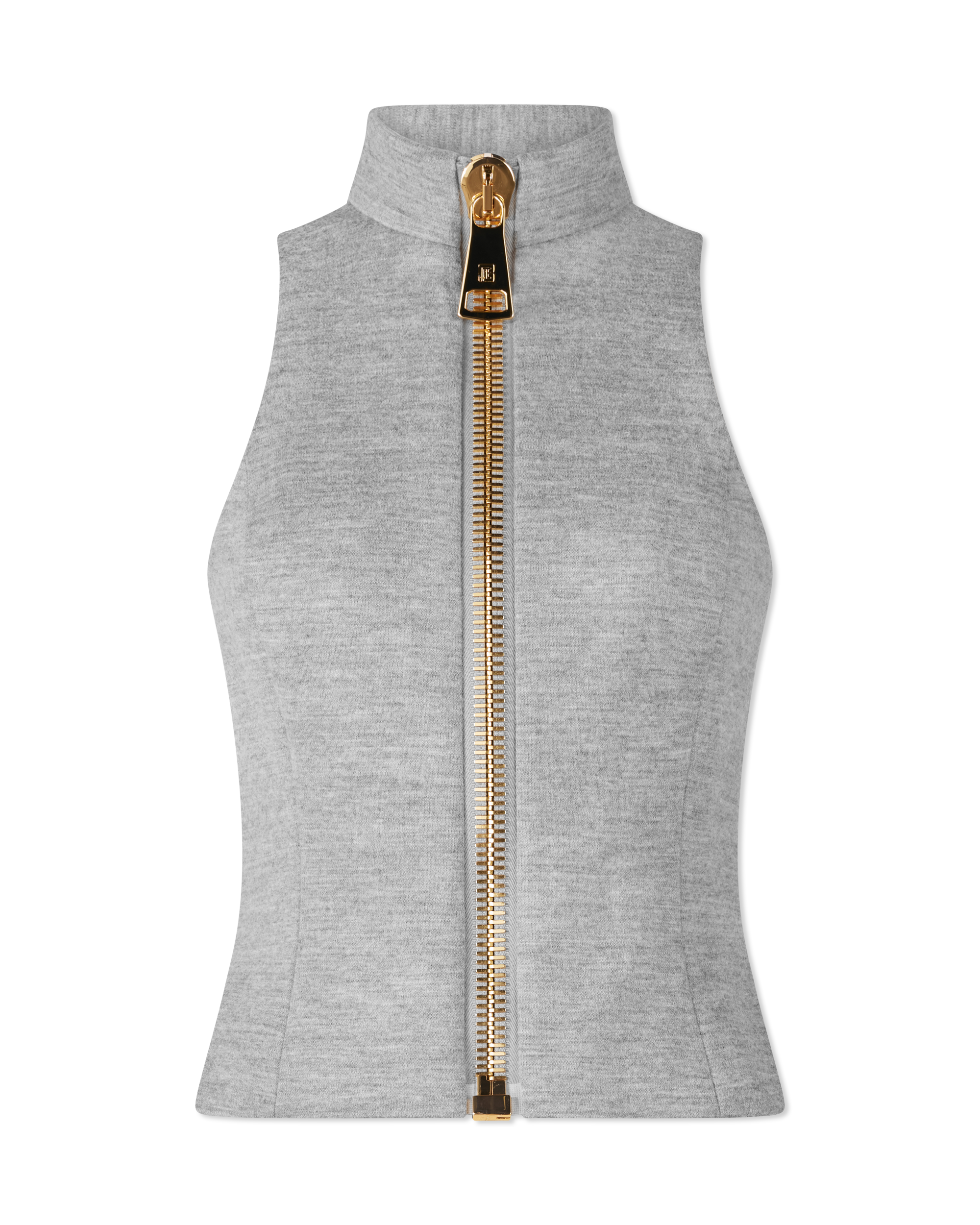 Halterneck Zipped Knit Top