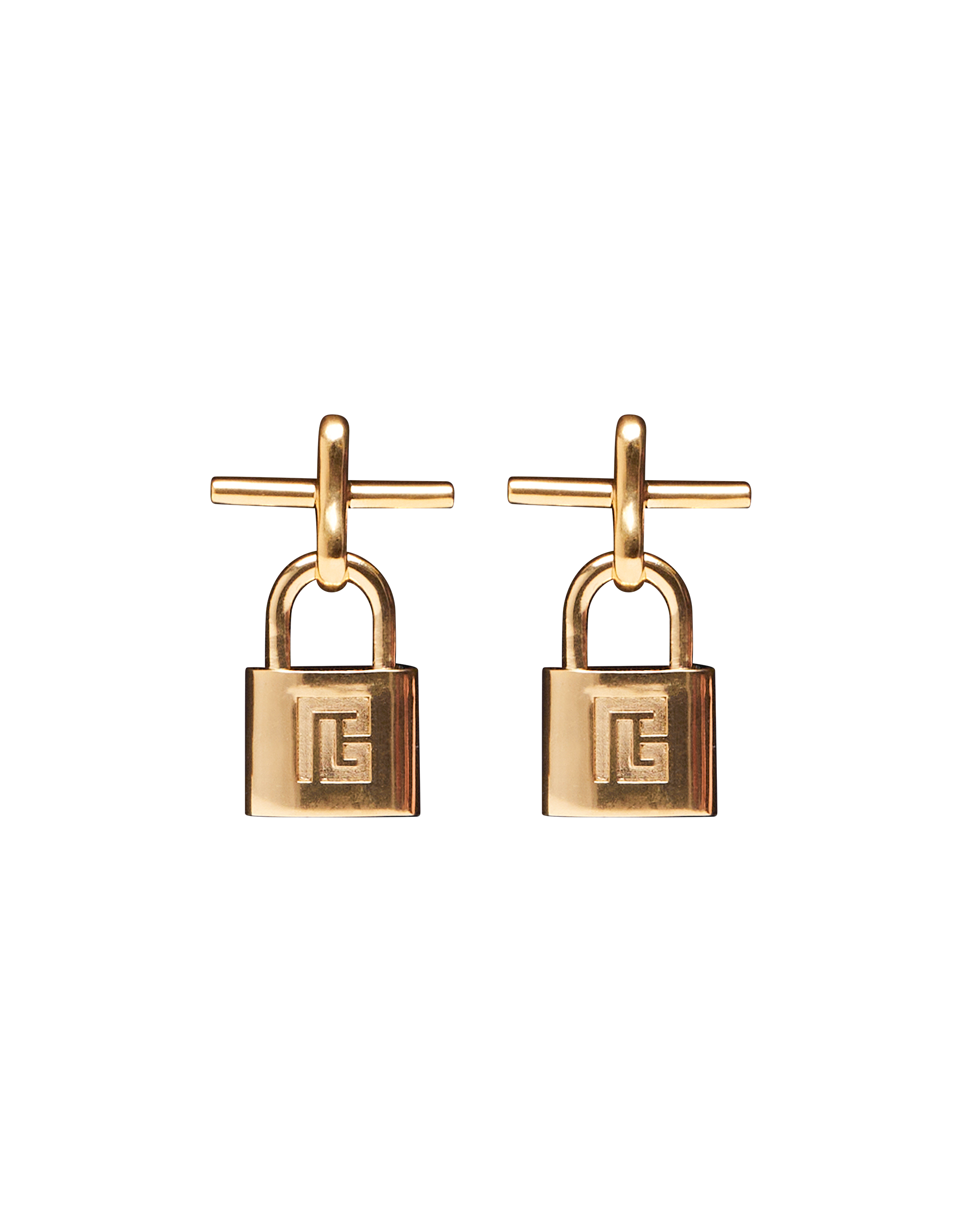 Brass Pulse Padlock Earrings