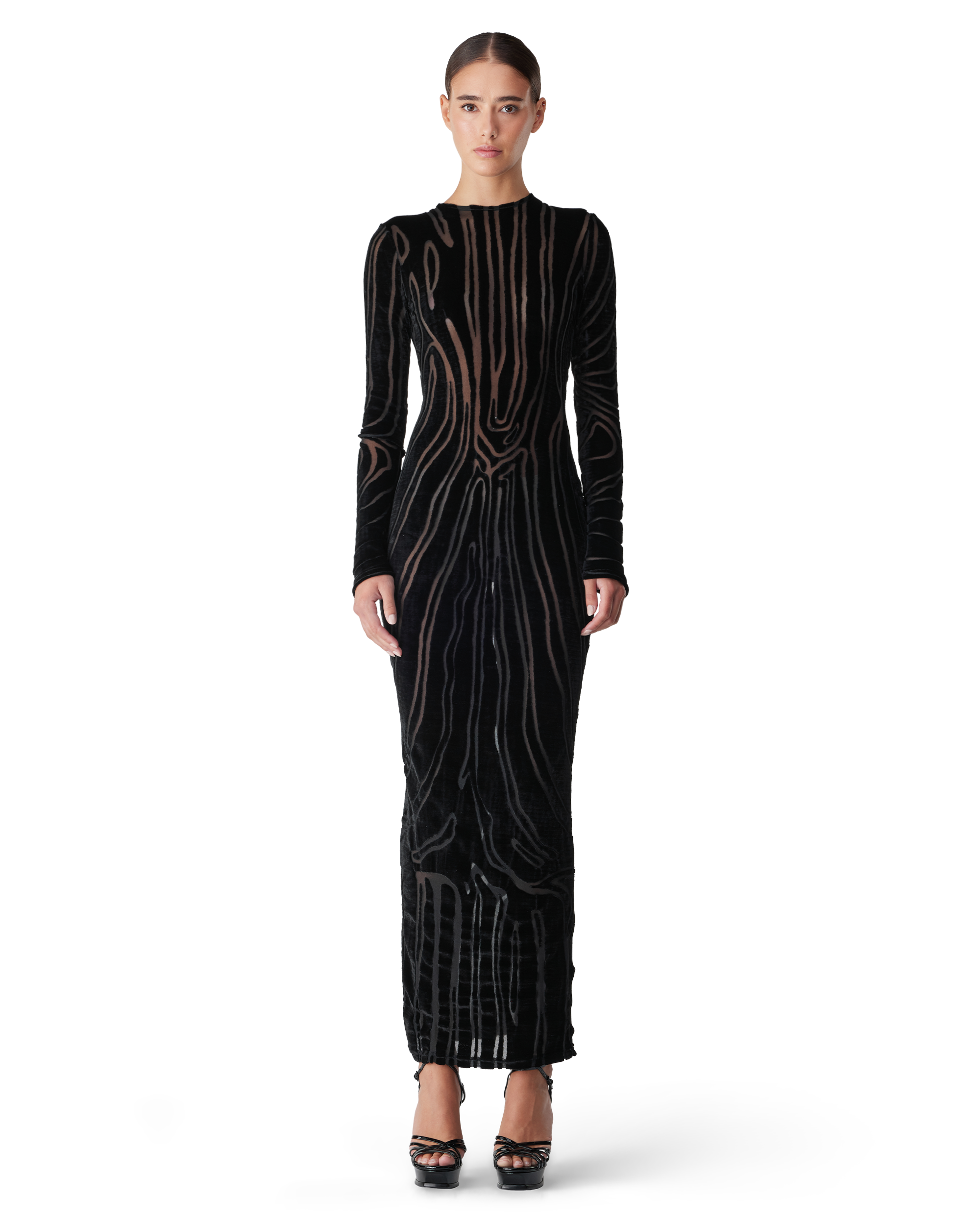 Zebra-Print Velvet Dress