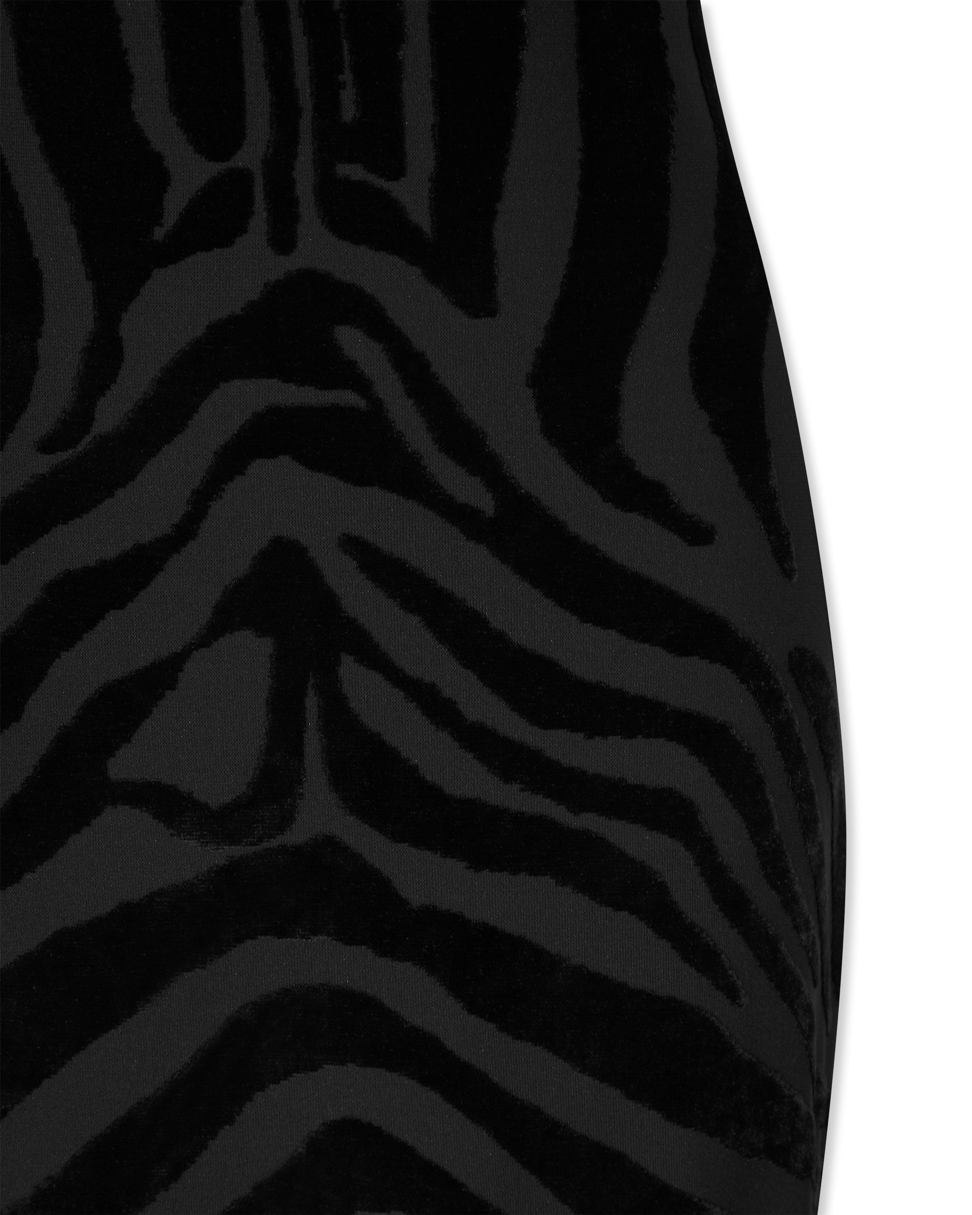 Black Polyester Blend Velvet Zebra Print Gown by Balmain | DIHSAN