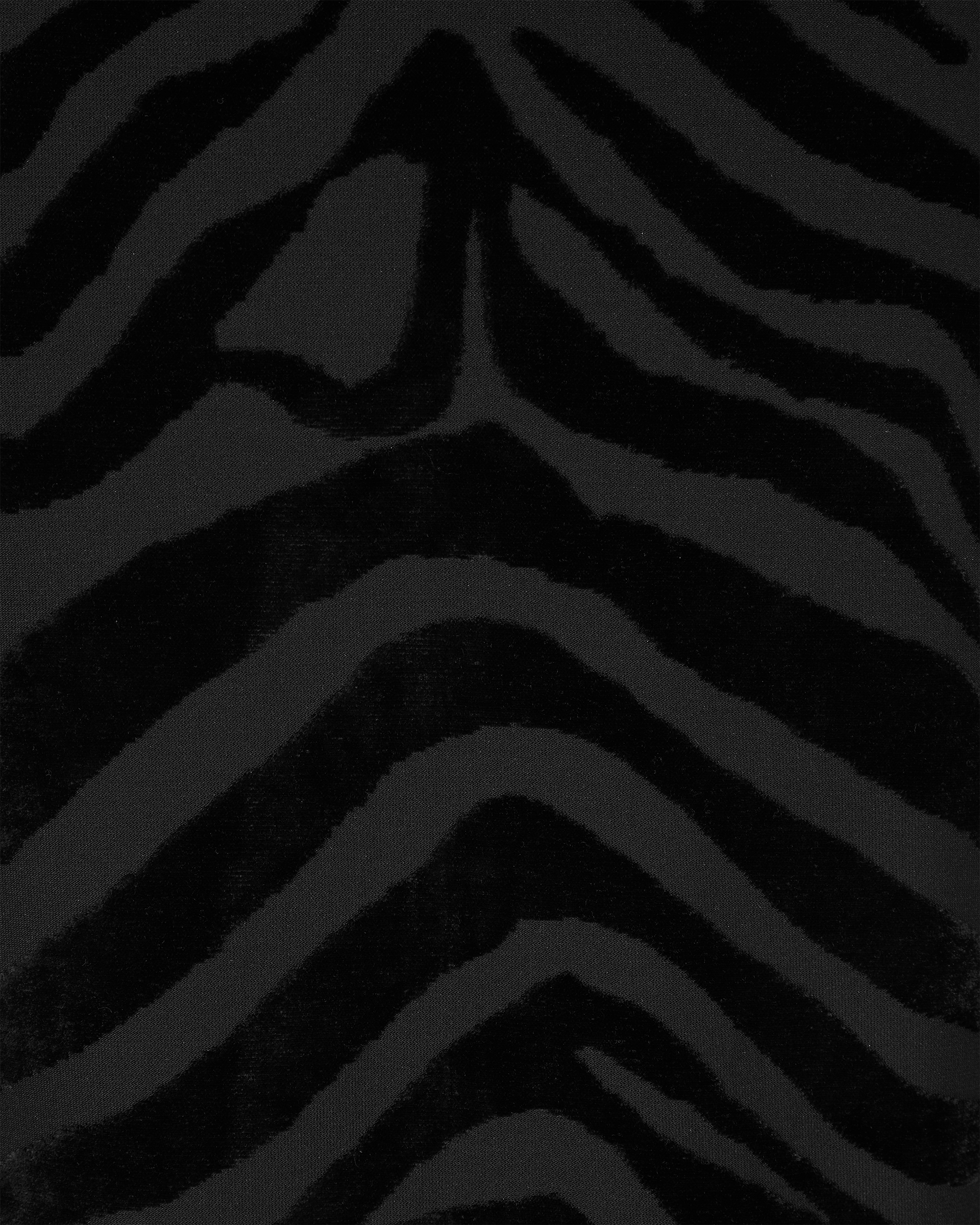 Black Polyester Blend Velvet Zebra Print Gown by Balmain | DIHSAN