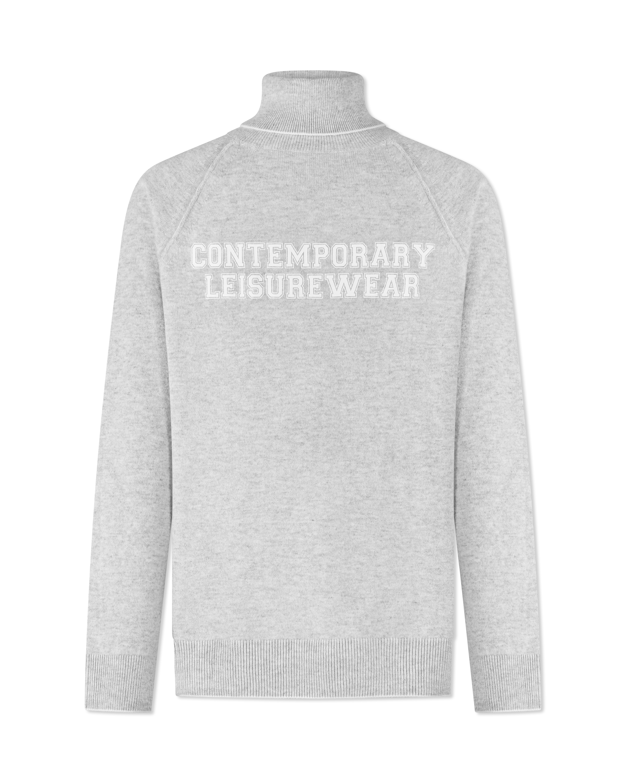 Contrasting Trim Cashmere Turtleneck Sweater