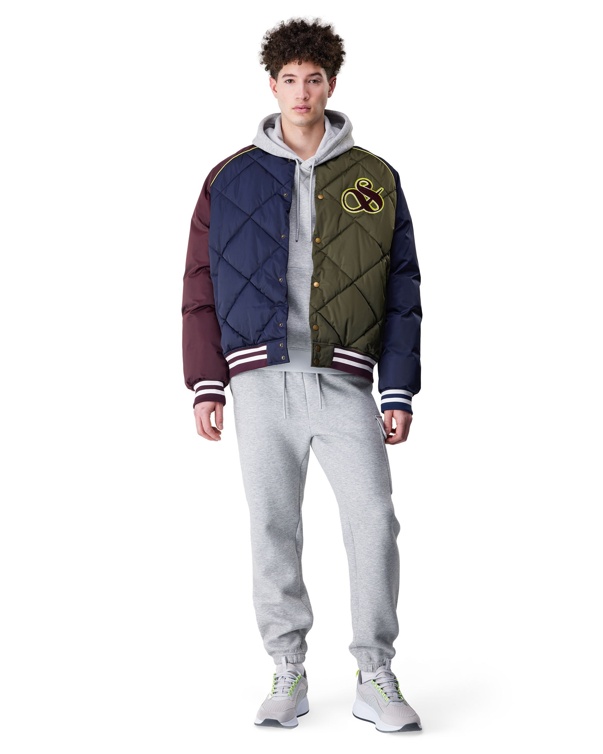 Yrachie Quilted Varsity Bomber Jacket