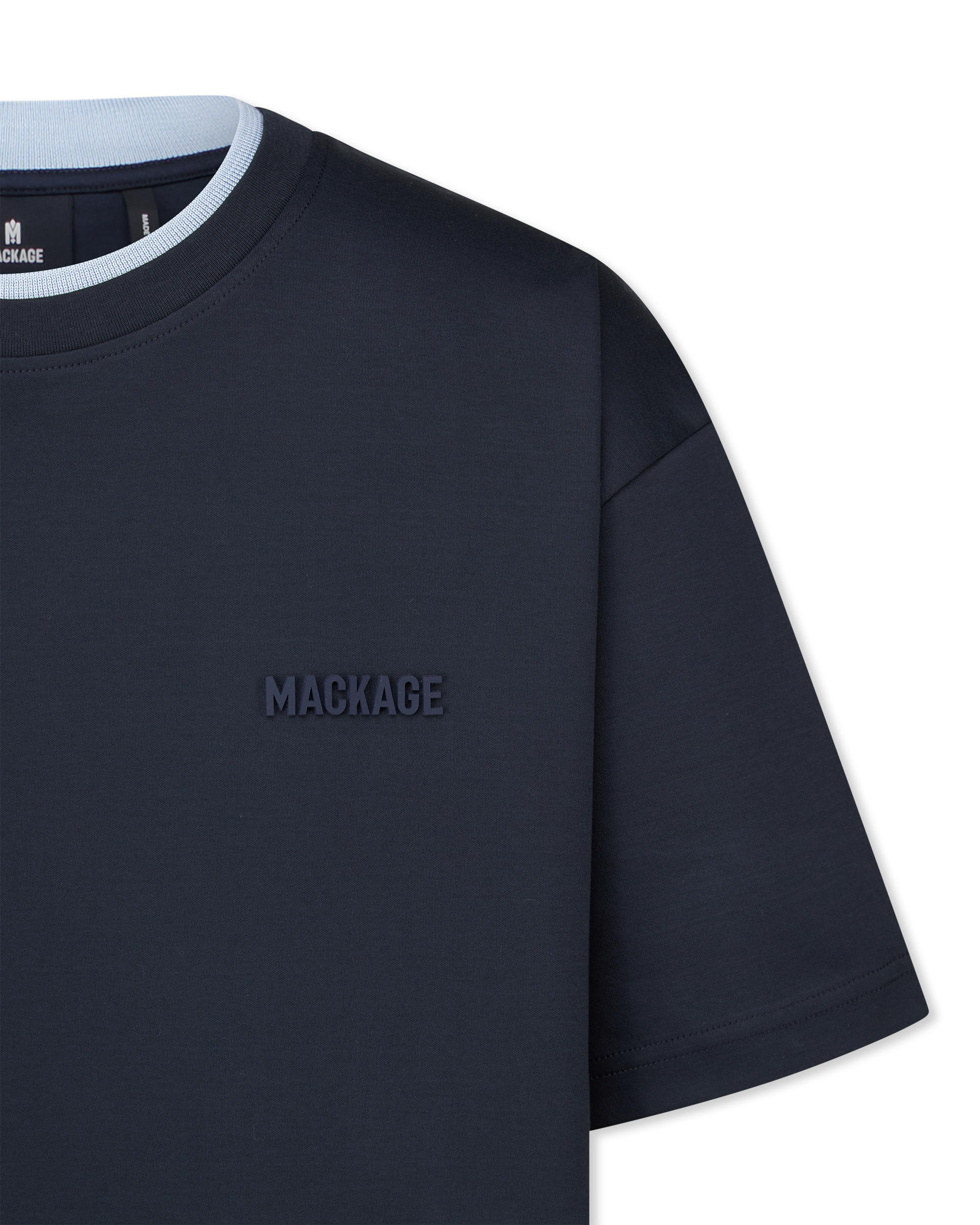 Tee-MNV Double Crewneck Collar T-Shirt