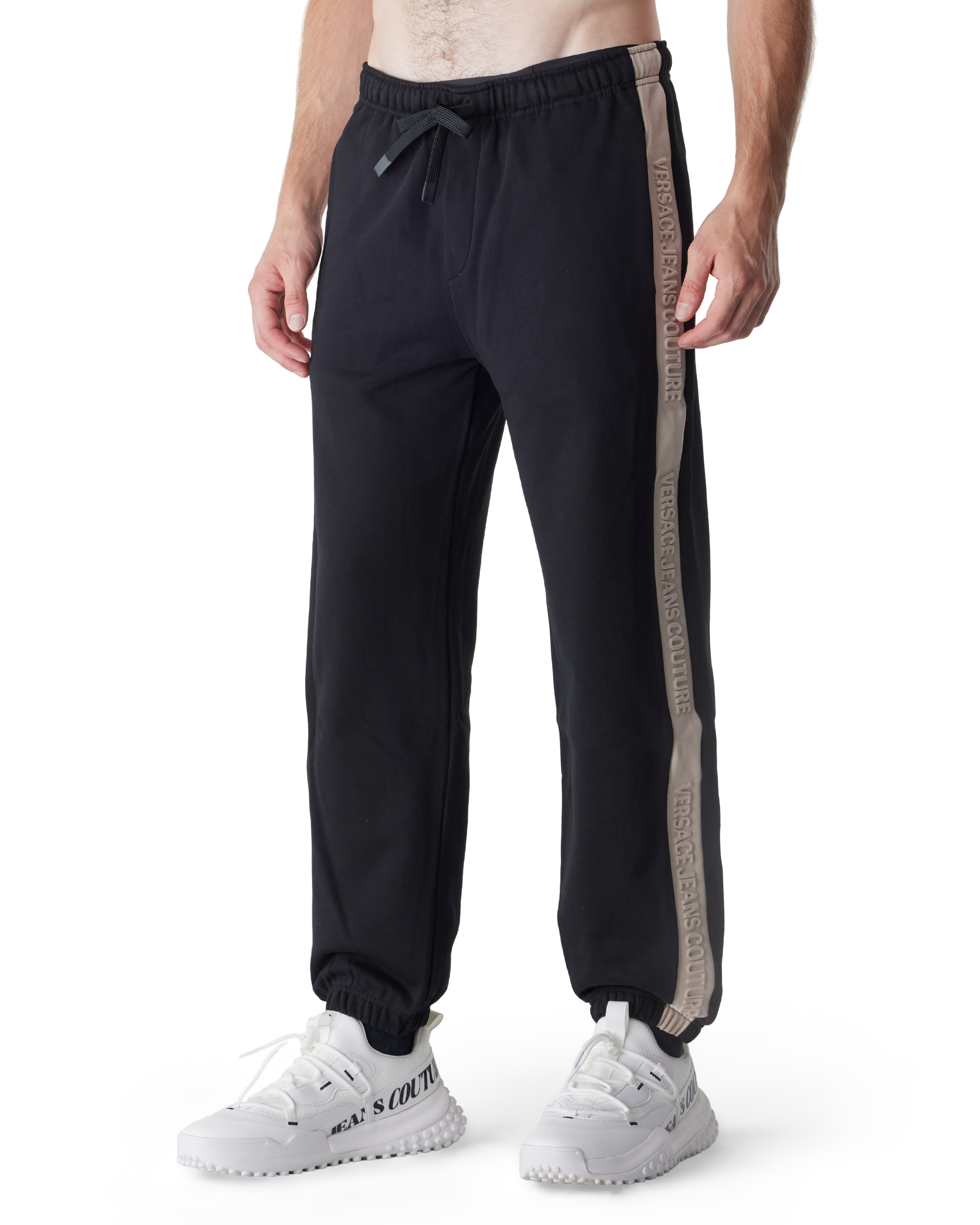 Logo Tape Striped Sweatpants
