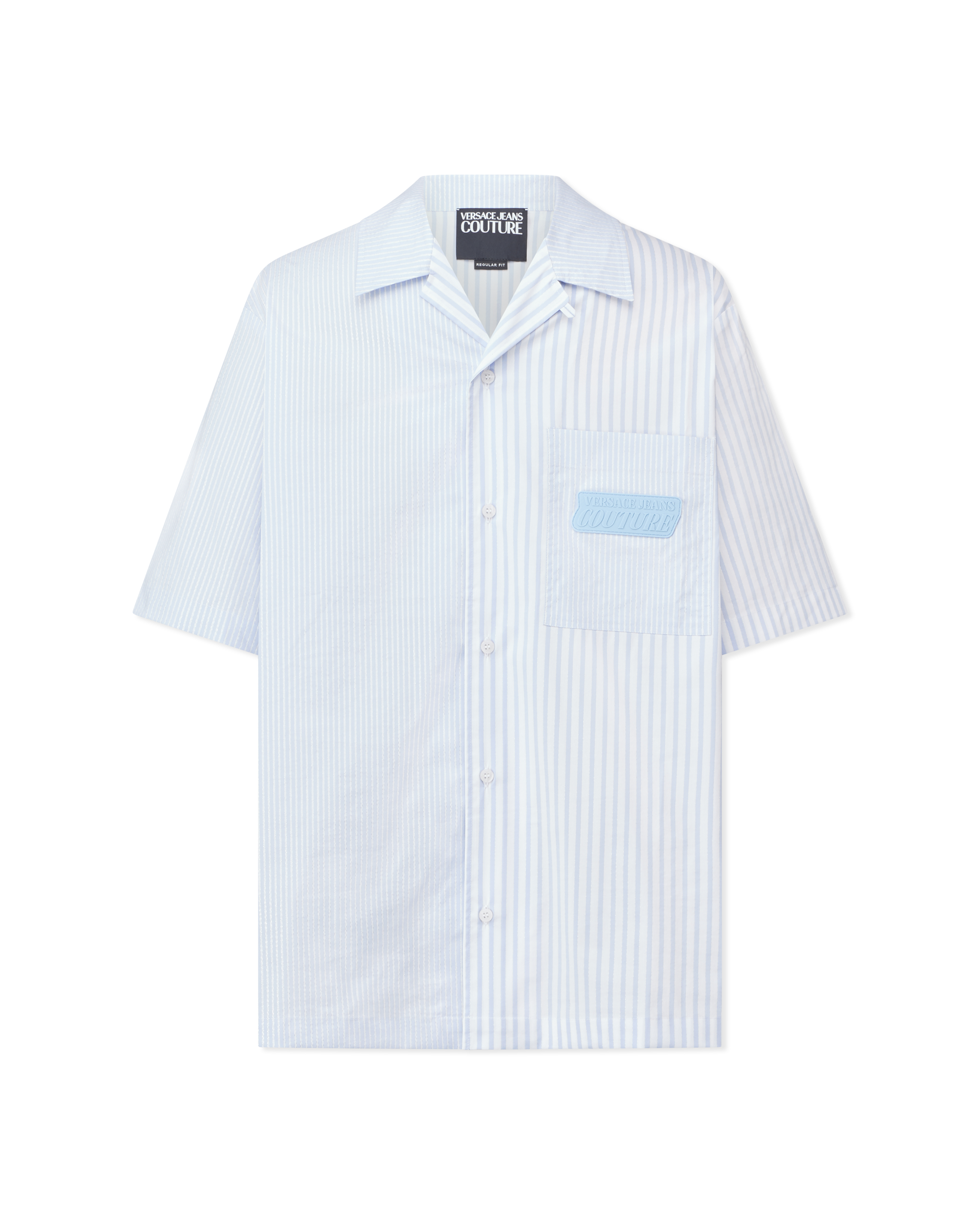 Institutional Logo Patch Striped Shirt