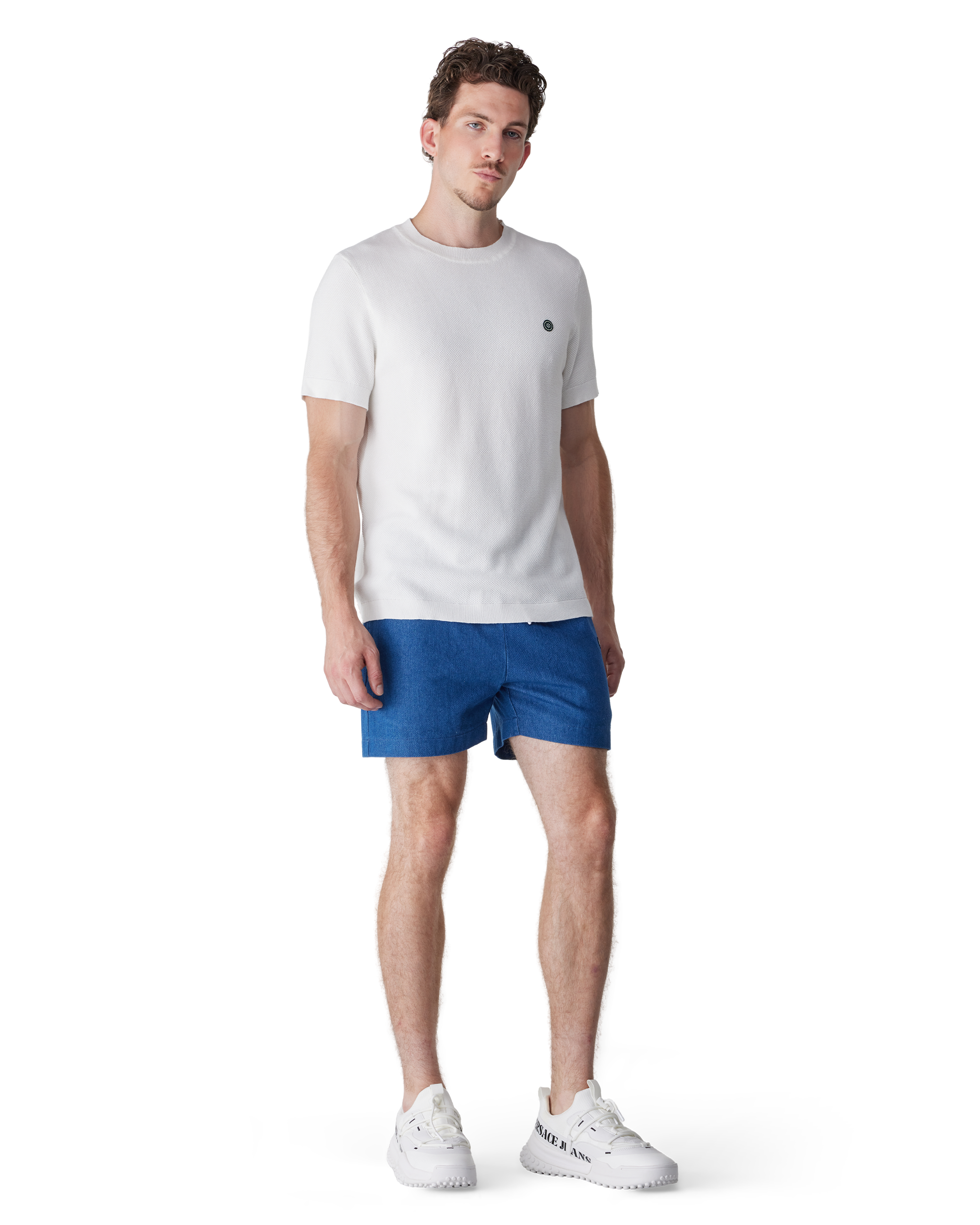 White Logo Letter Sneakers by Versace Jeans Couture | DIHSAN
