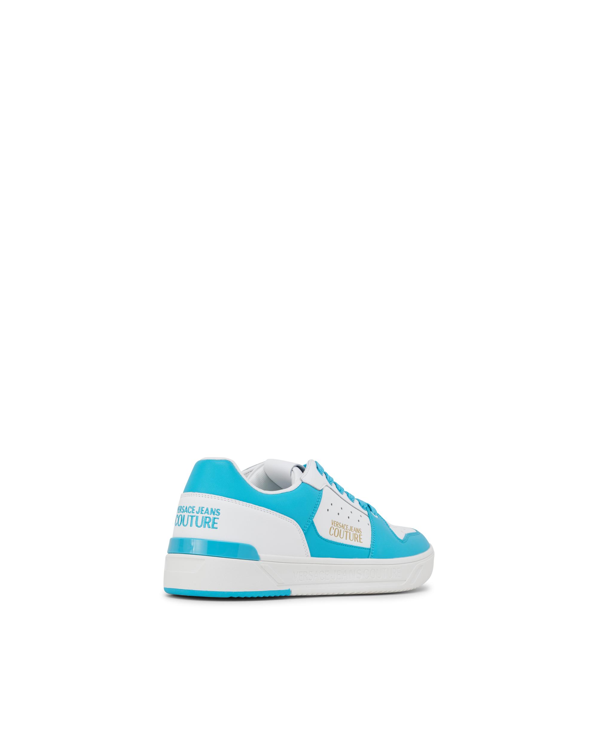 Two-Tone Leather Logo Sneakers