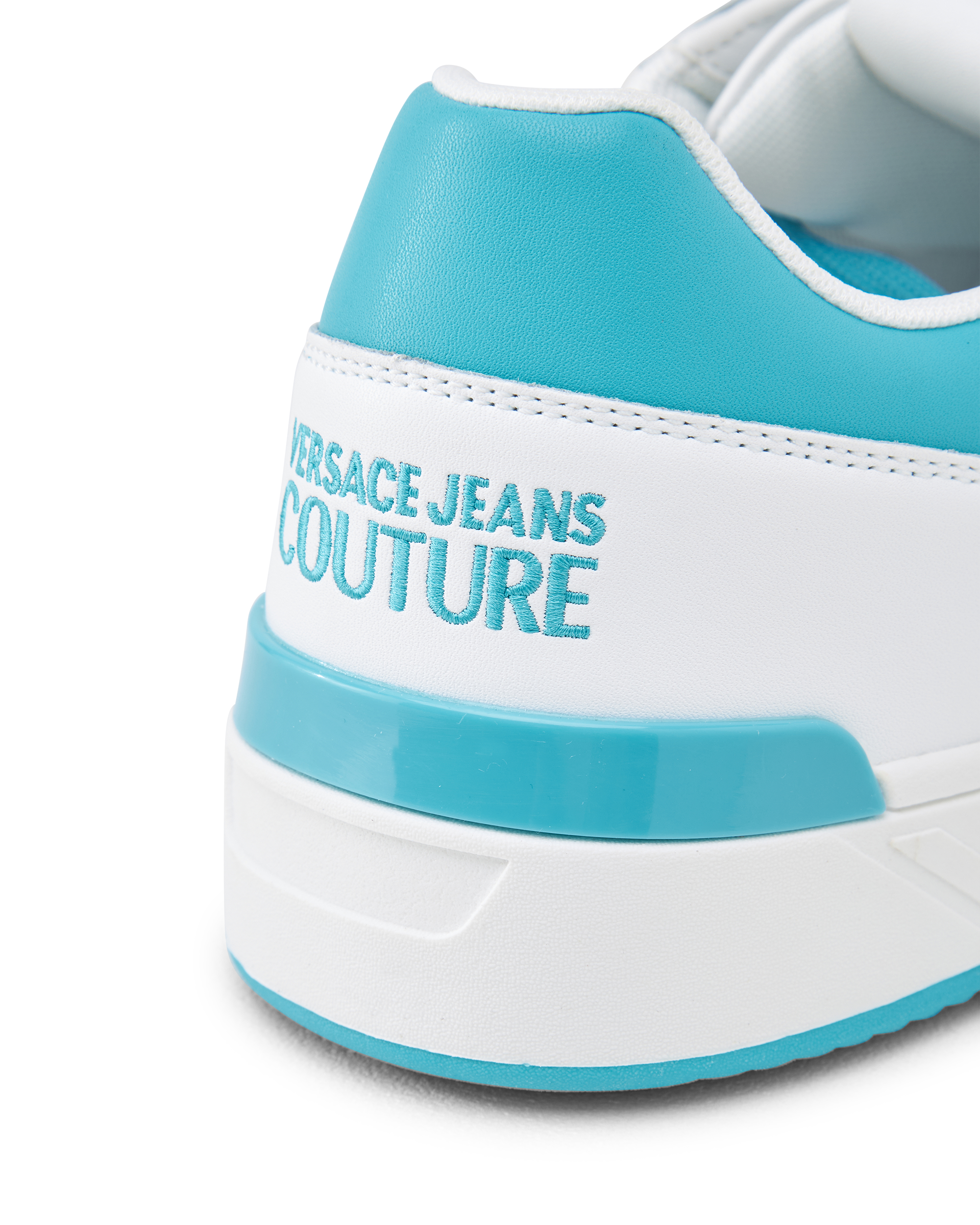 Two-Tone Leather Logo Sneakers