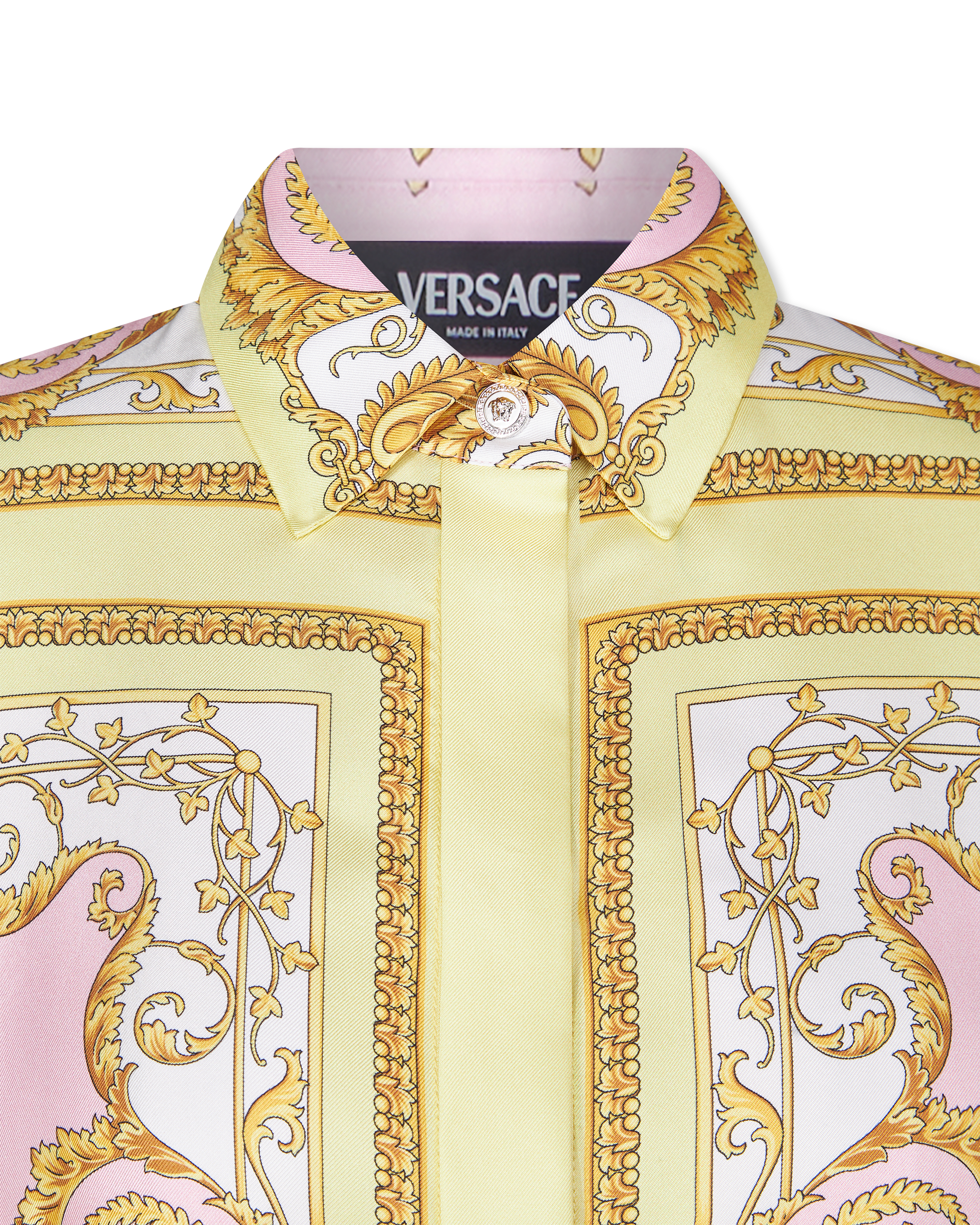 Spring Barocco Silk Mini Shirt Dress