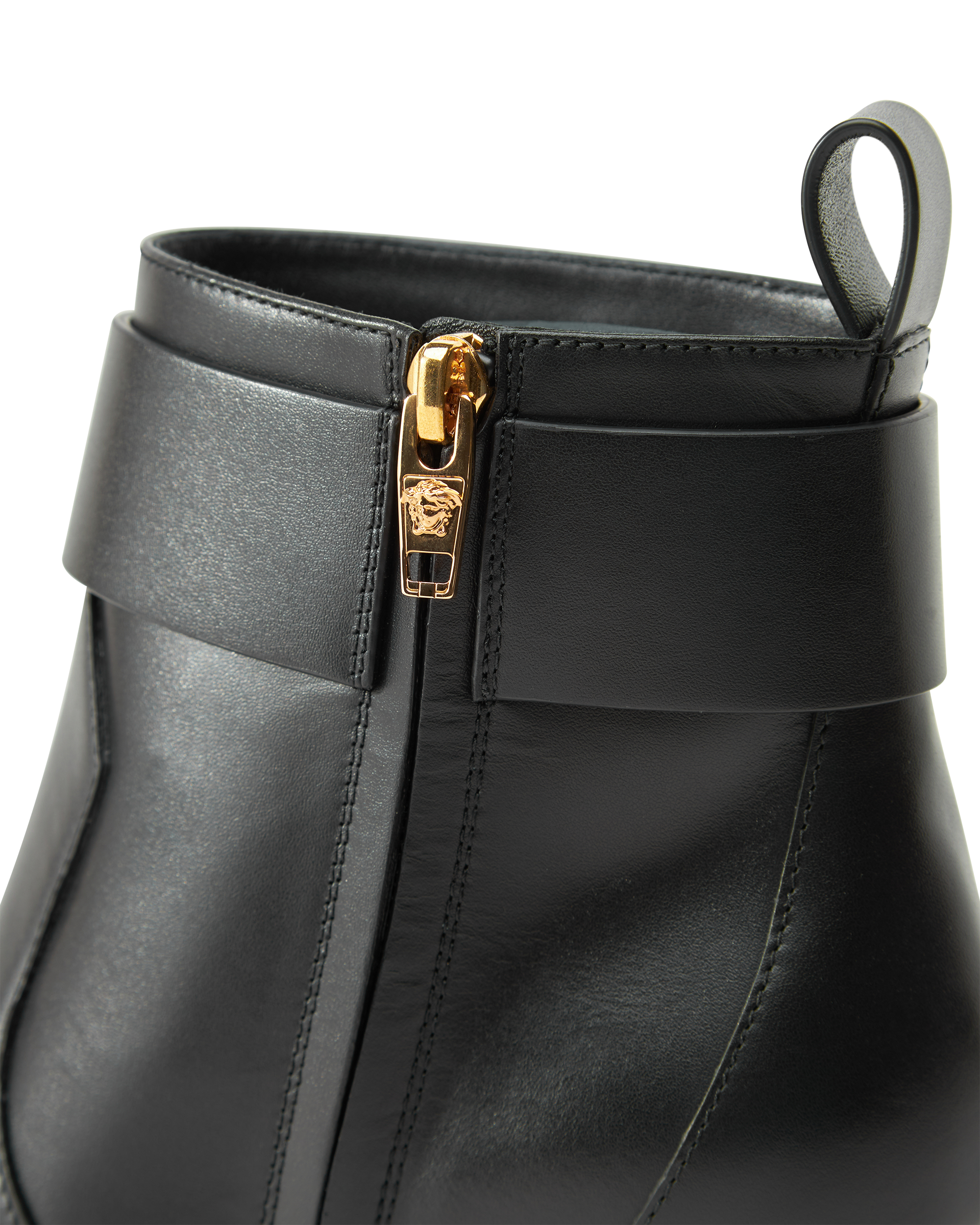 V Leather Ankle Boots 85 mm
