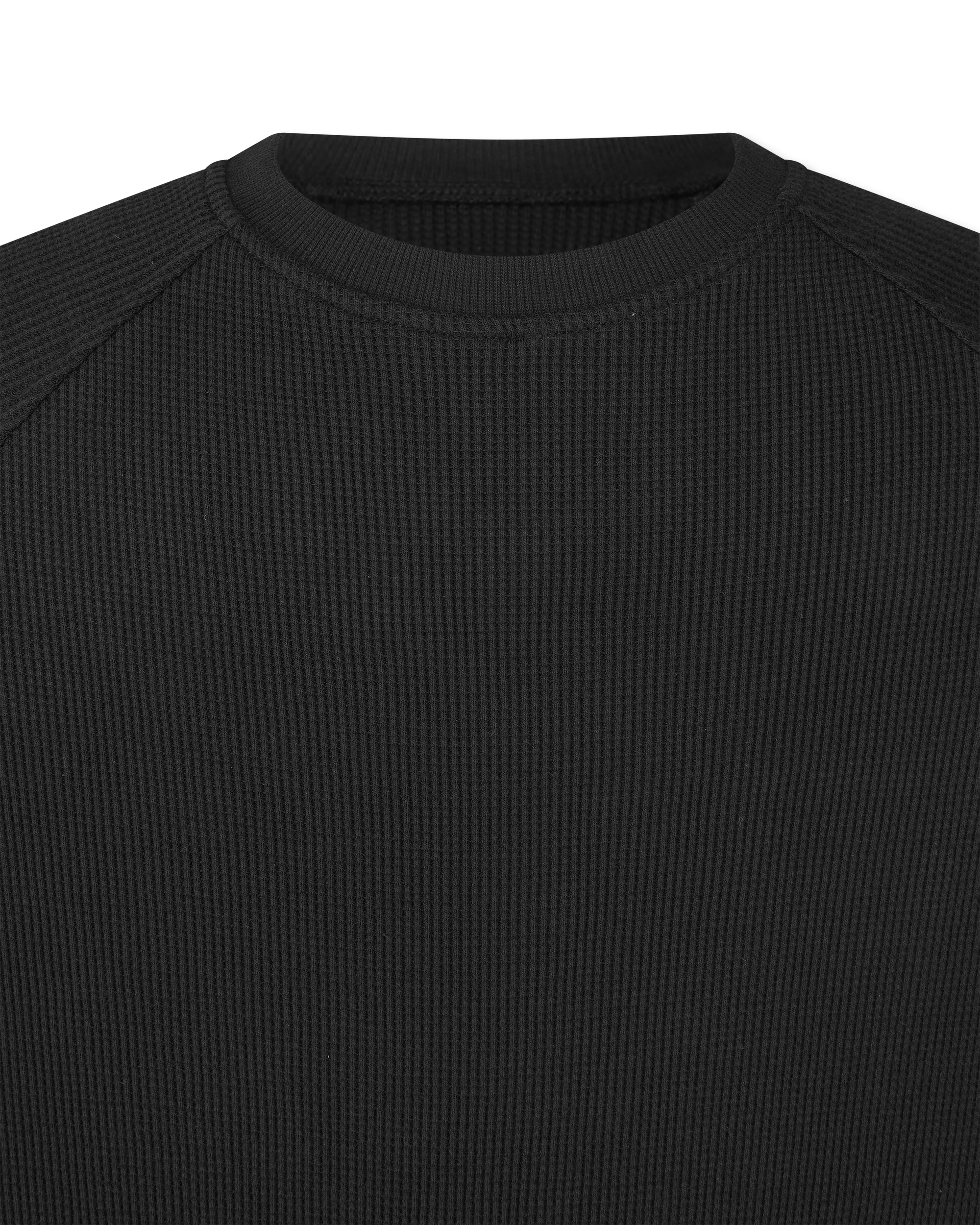 Black Organic Rogan Long Sleeve Waffle Shirt by Jude Neale | DIHSAN