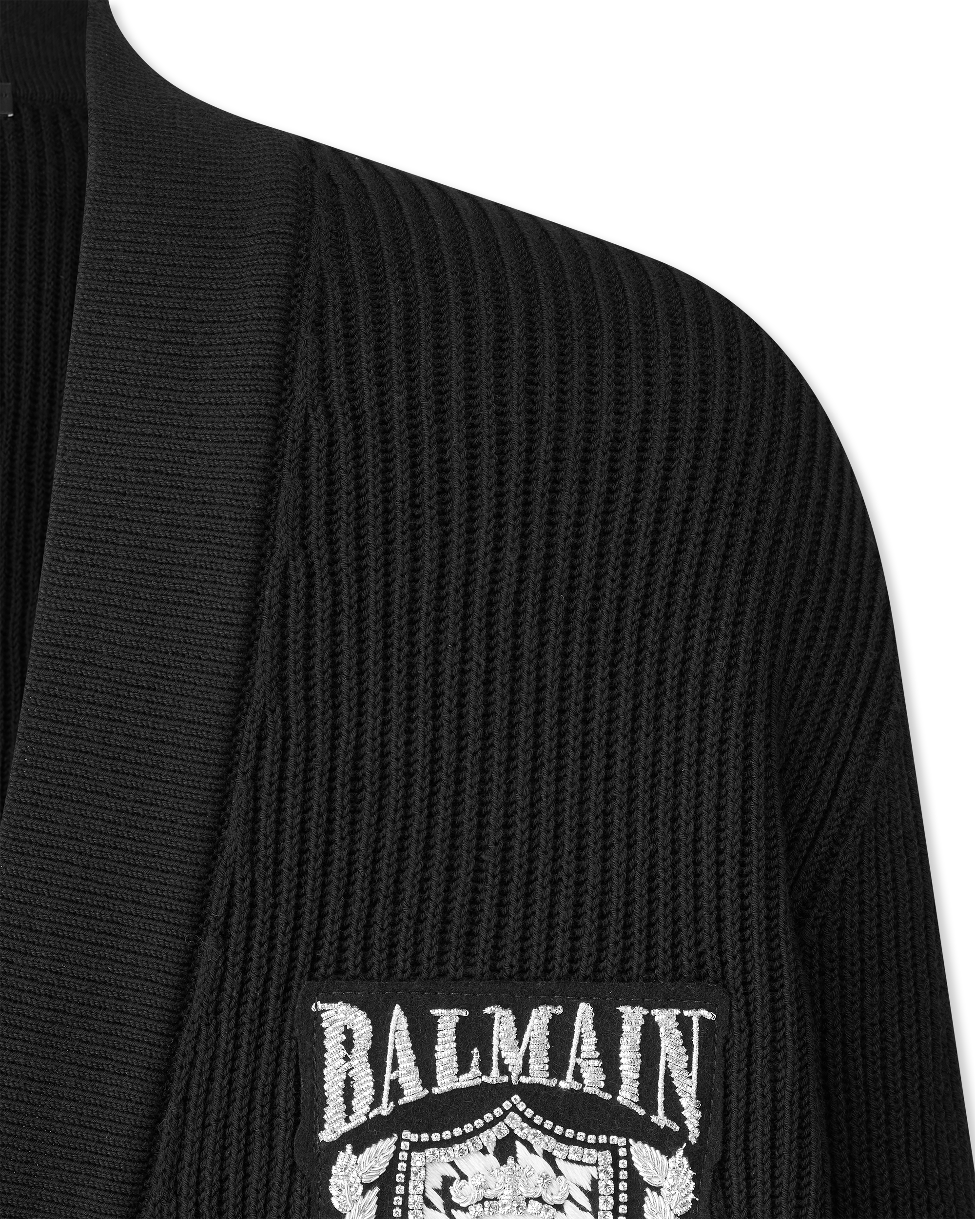 Balmain Patch Cable Knit Cardigan