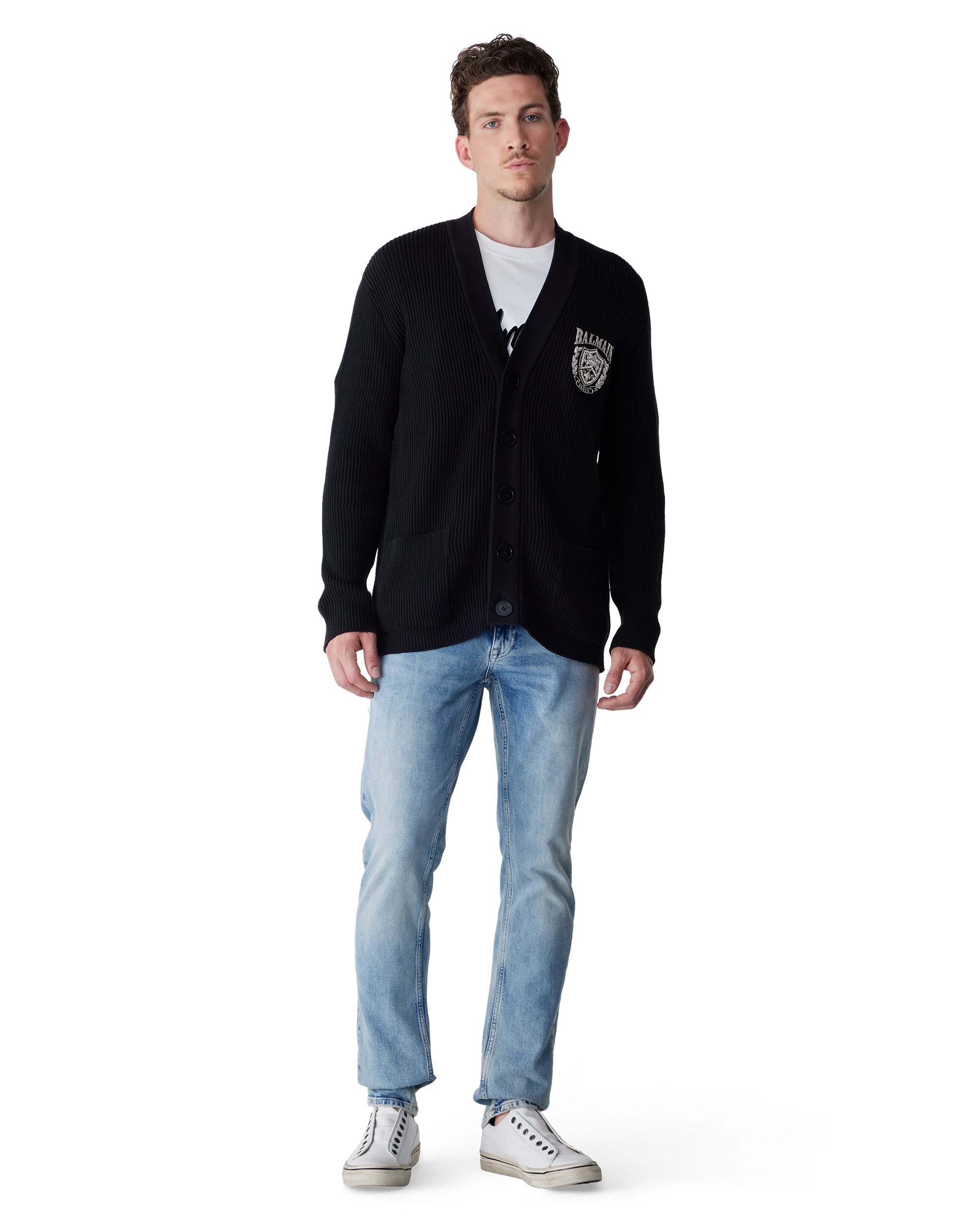 Patch Cable Knit Cardigan