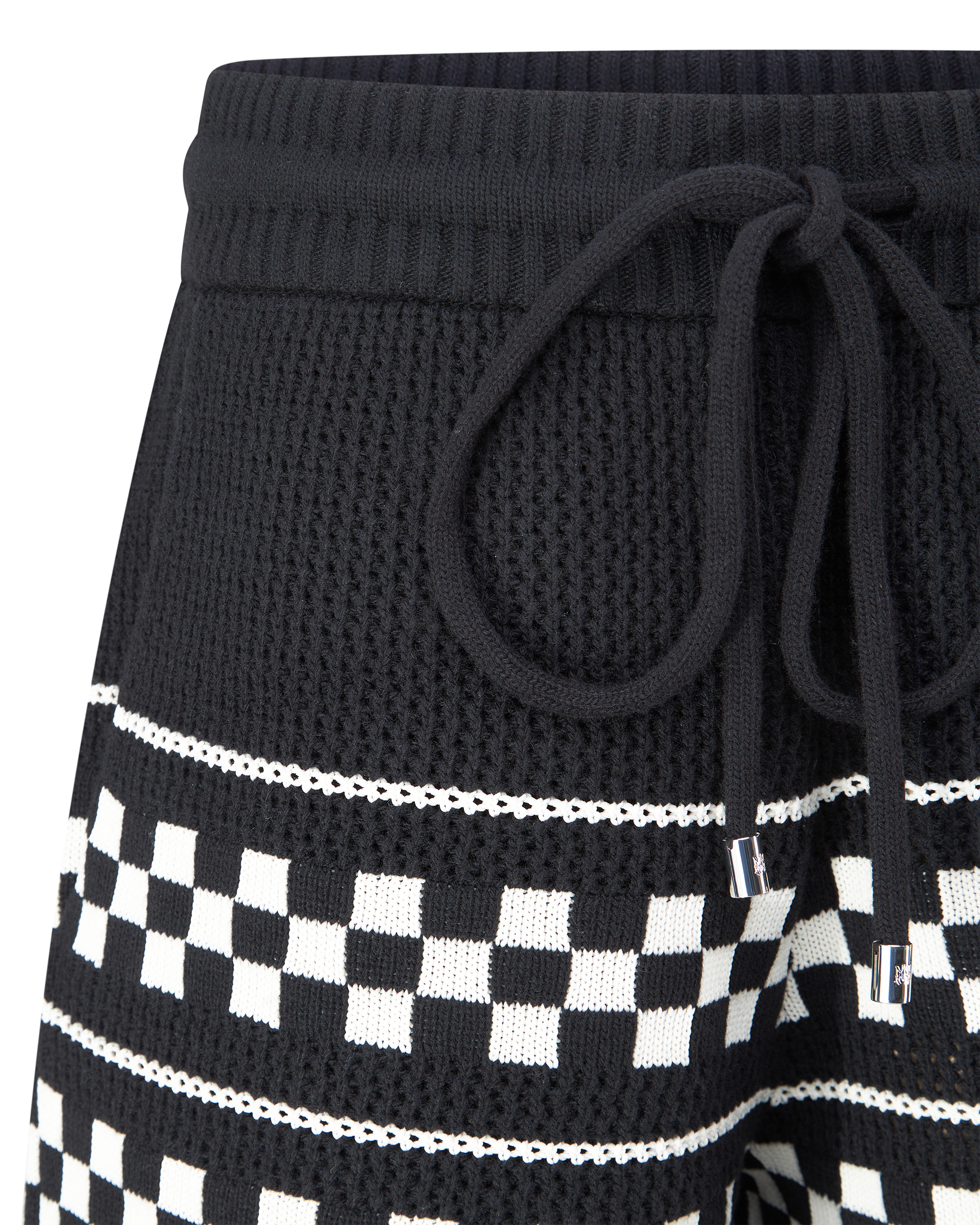 Checkered Drawstring Wool Shorts