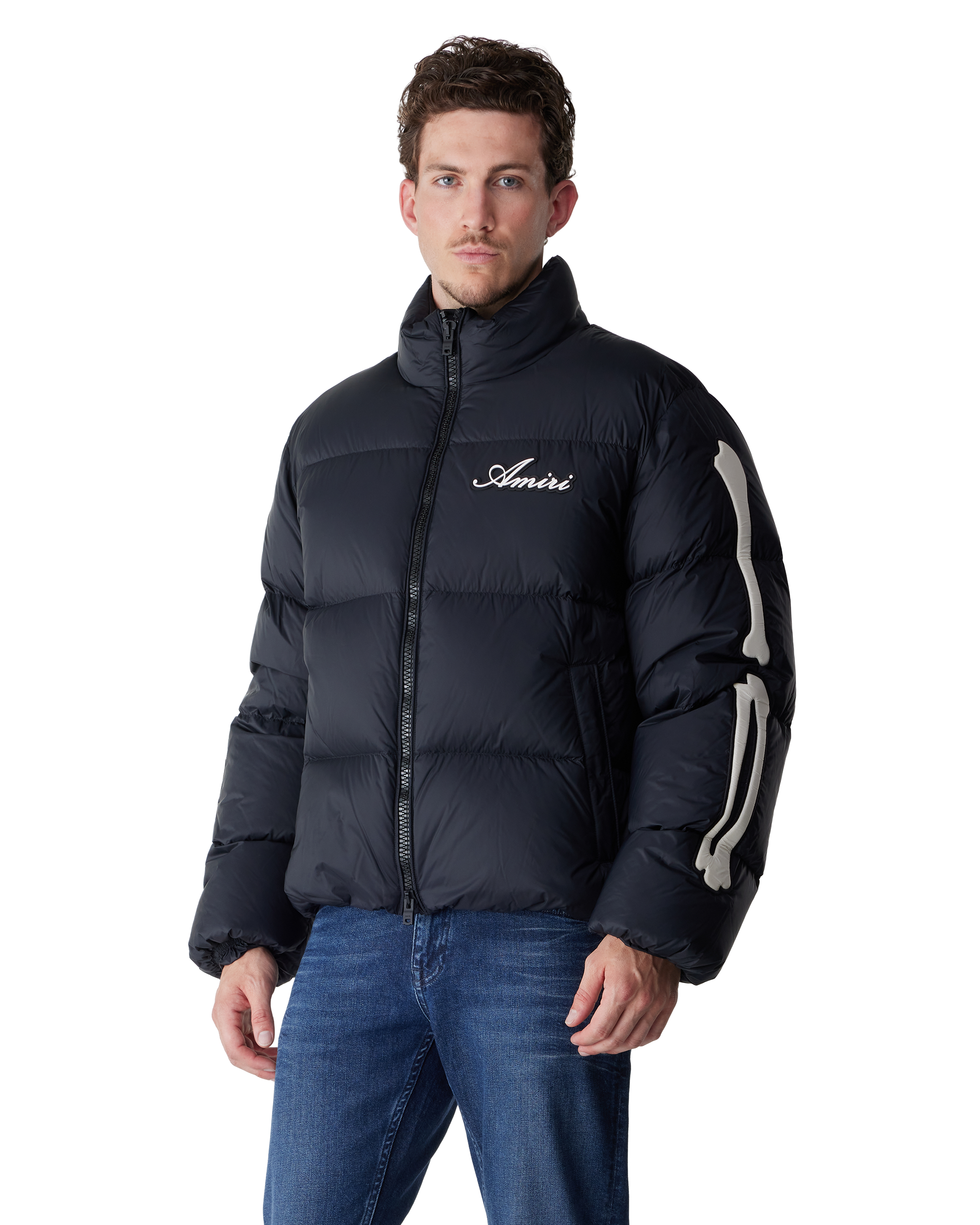 Black Polyamide Bones Down Jacket by AMIRI | DIHSAN