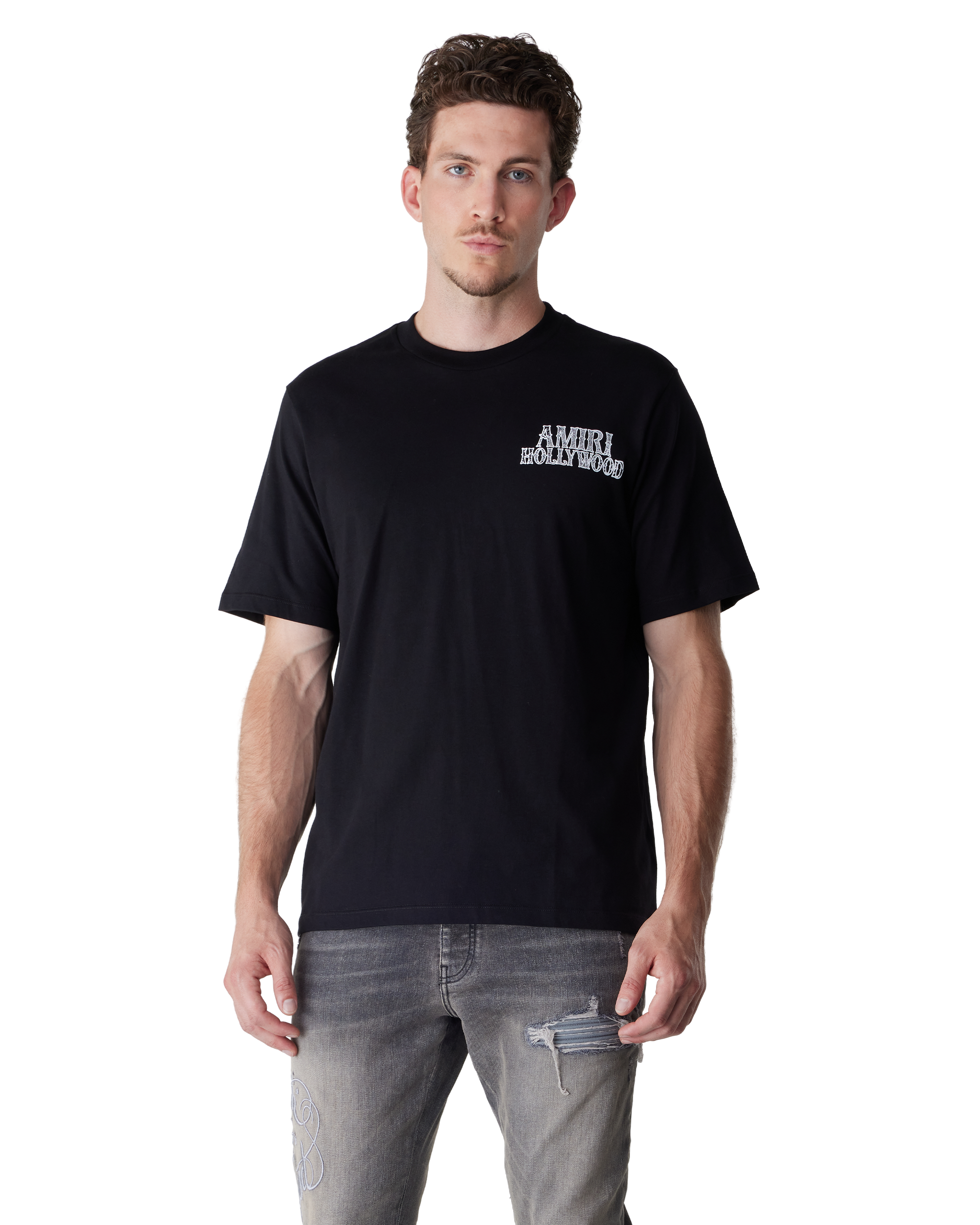 Black Cotton Hollywood City Tee by AMIRI | DIHSAN