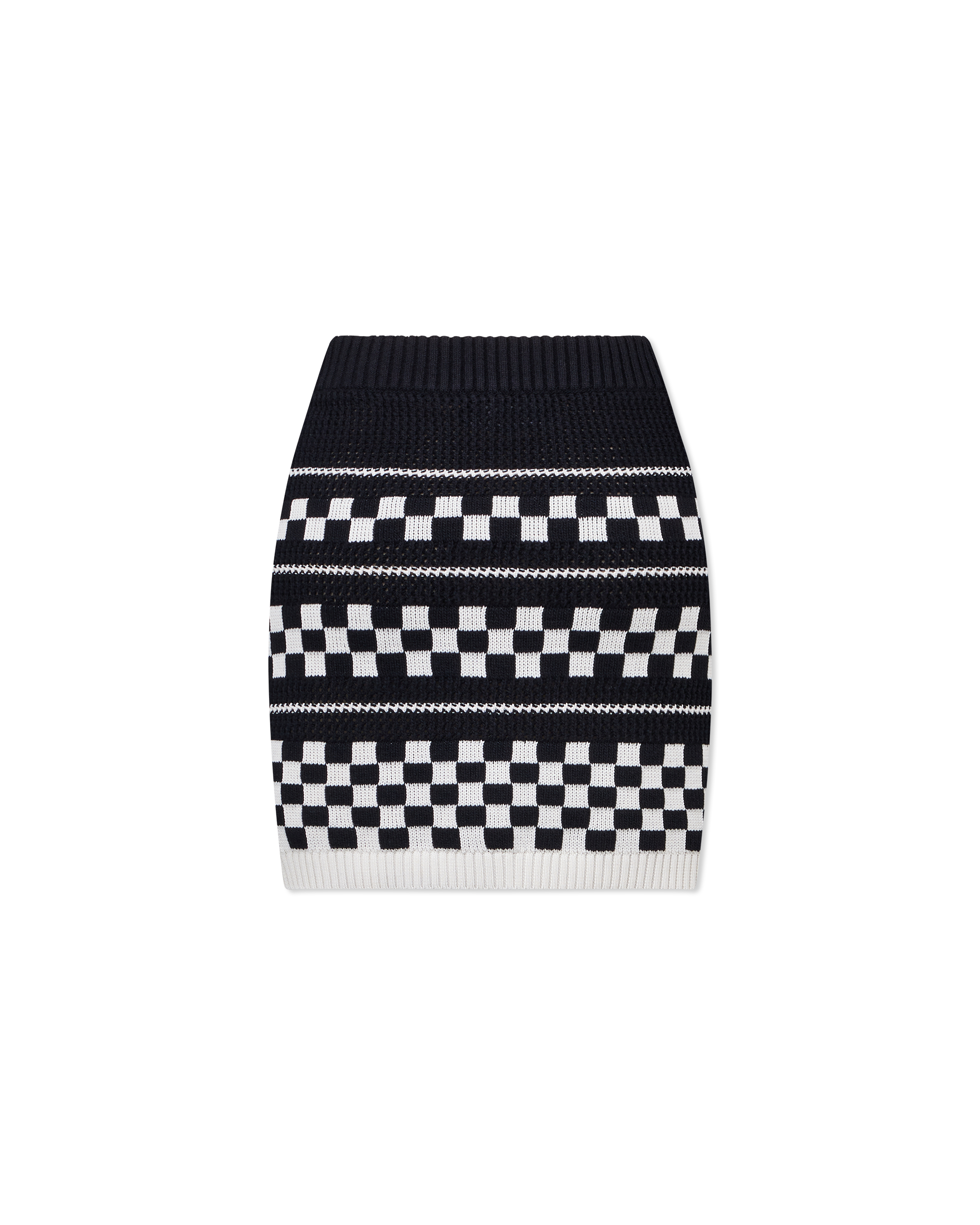 Checkered Wool Mini Skirt