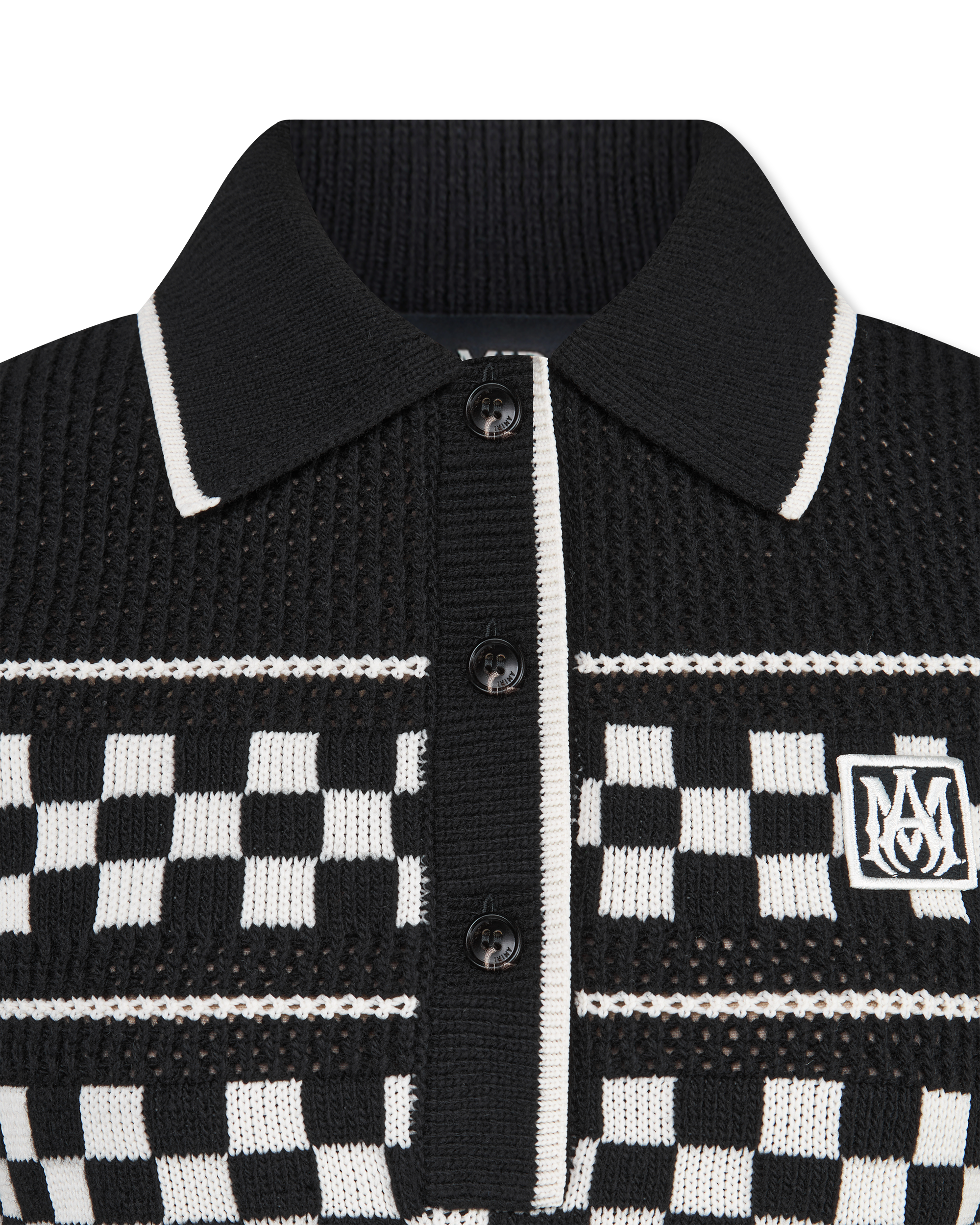 Checkered Wool Polo Sweater