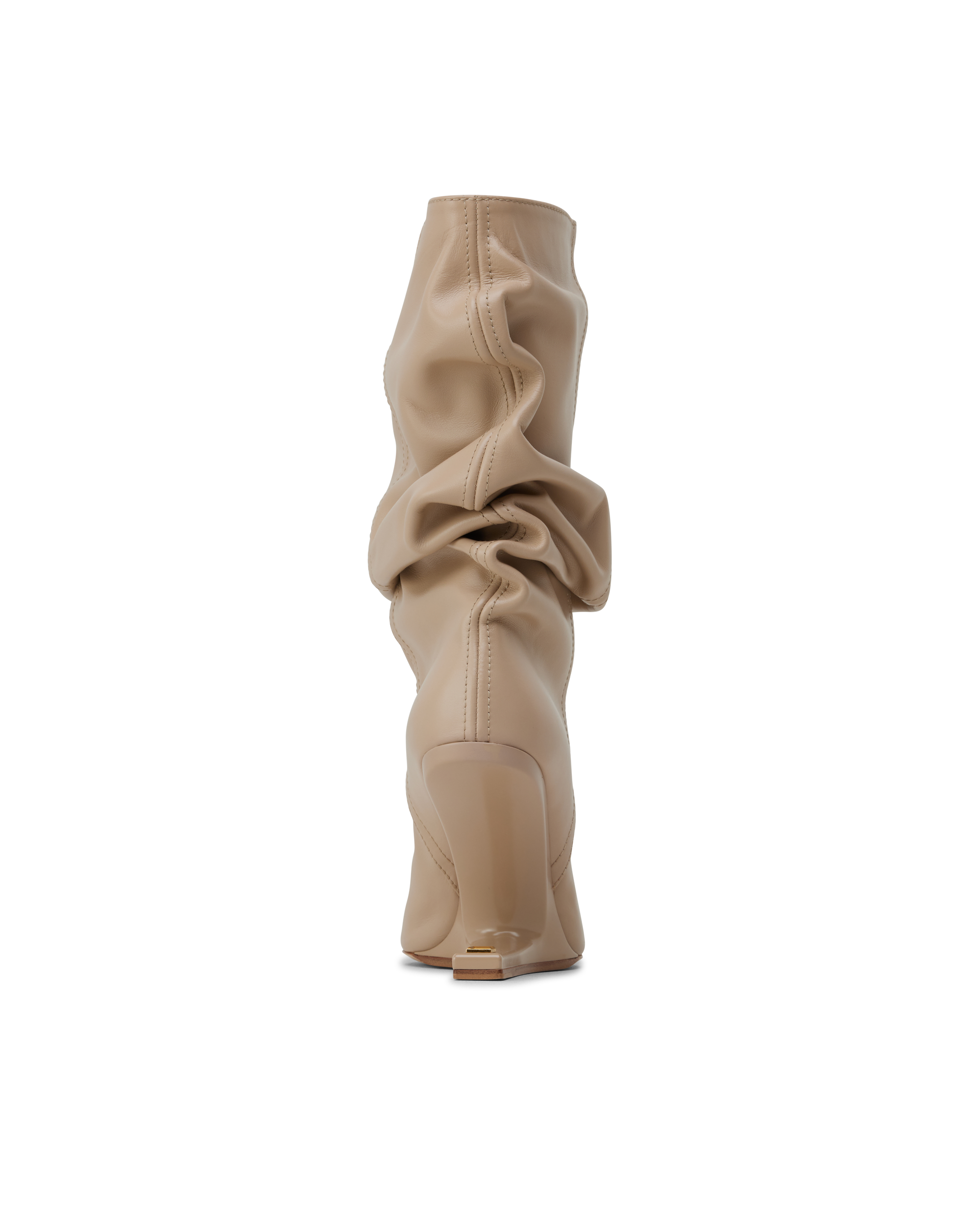 No Wedge Smooth Leather Ankle Boots
