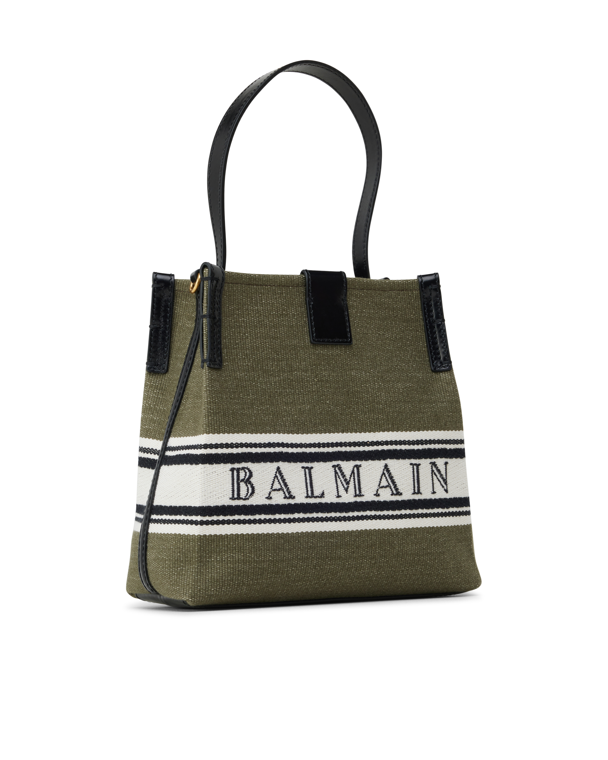 Canvas and Calfskin Release Bucket Bag