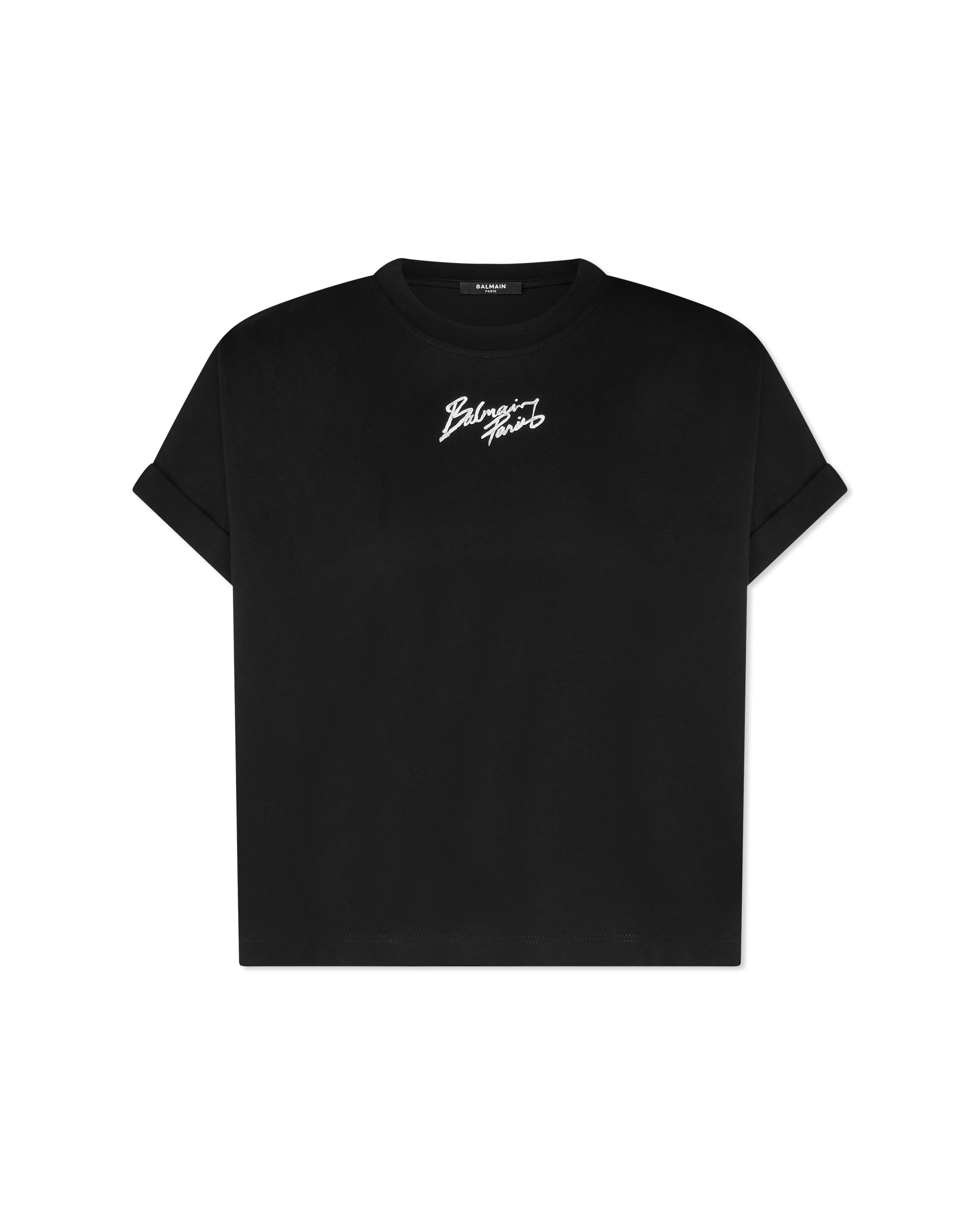 Logo Embroidered Cropped T-Shirt