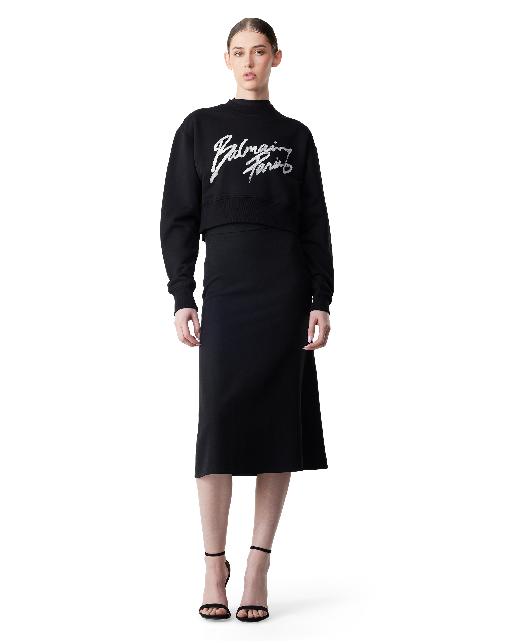 Balmain Paris Cropped Sweatshirt