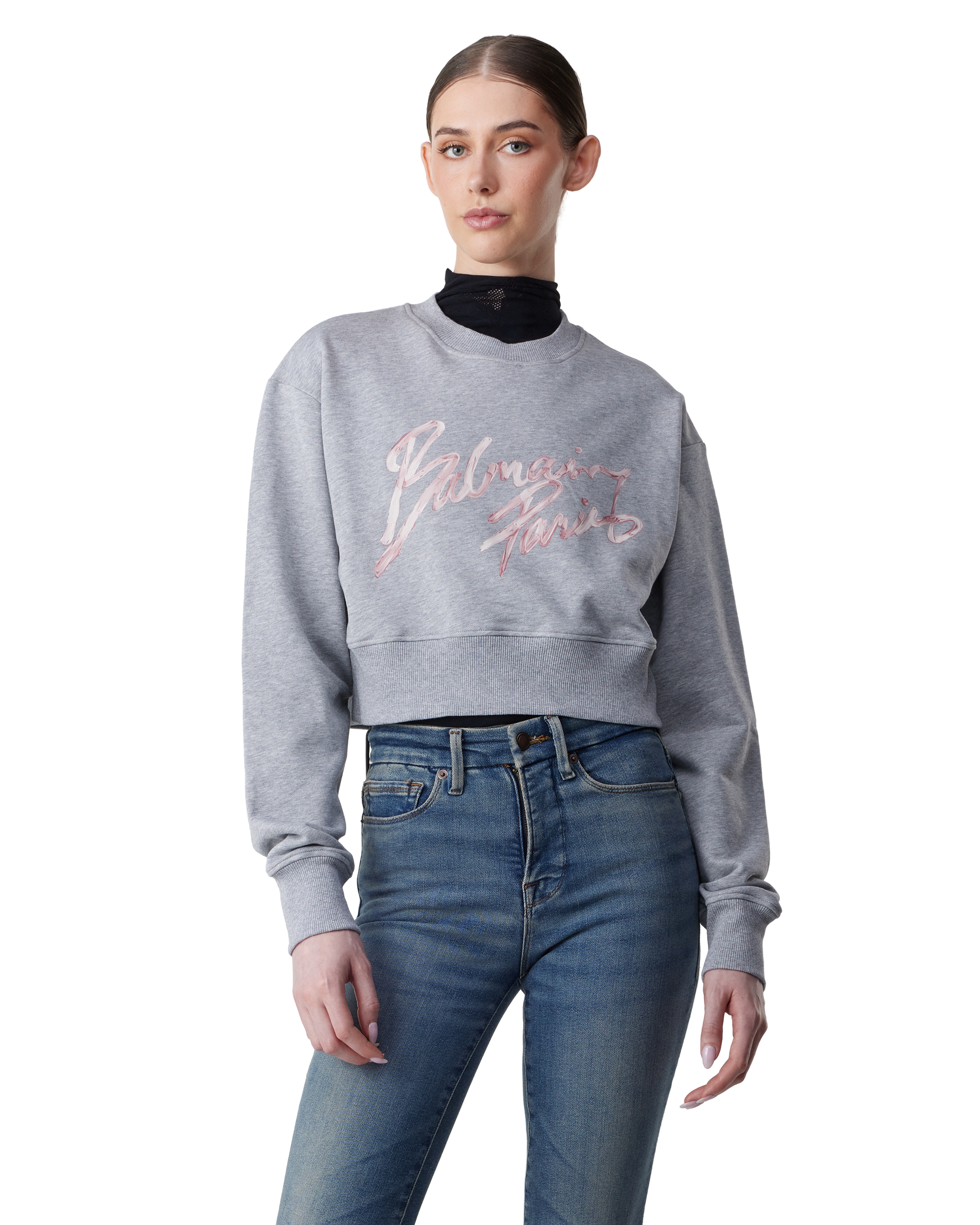 Balmain Paris Cropped Sweatshirt