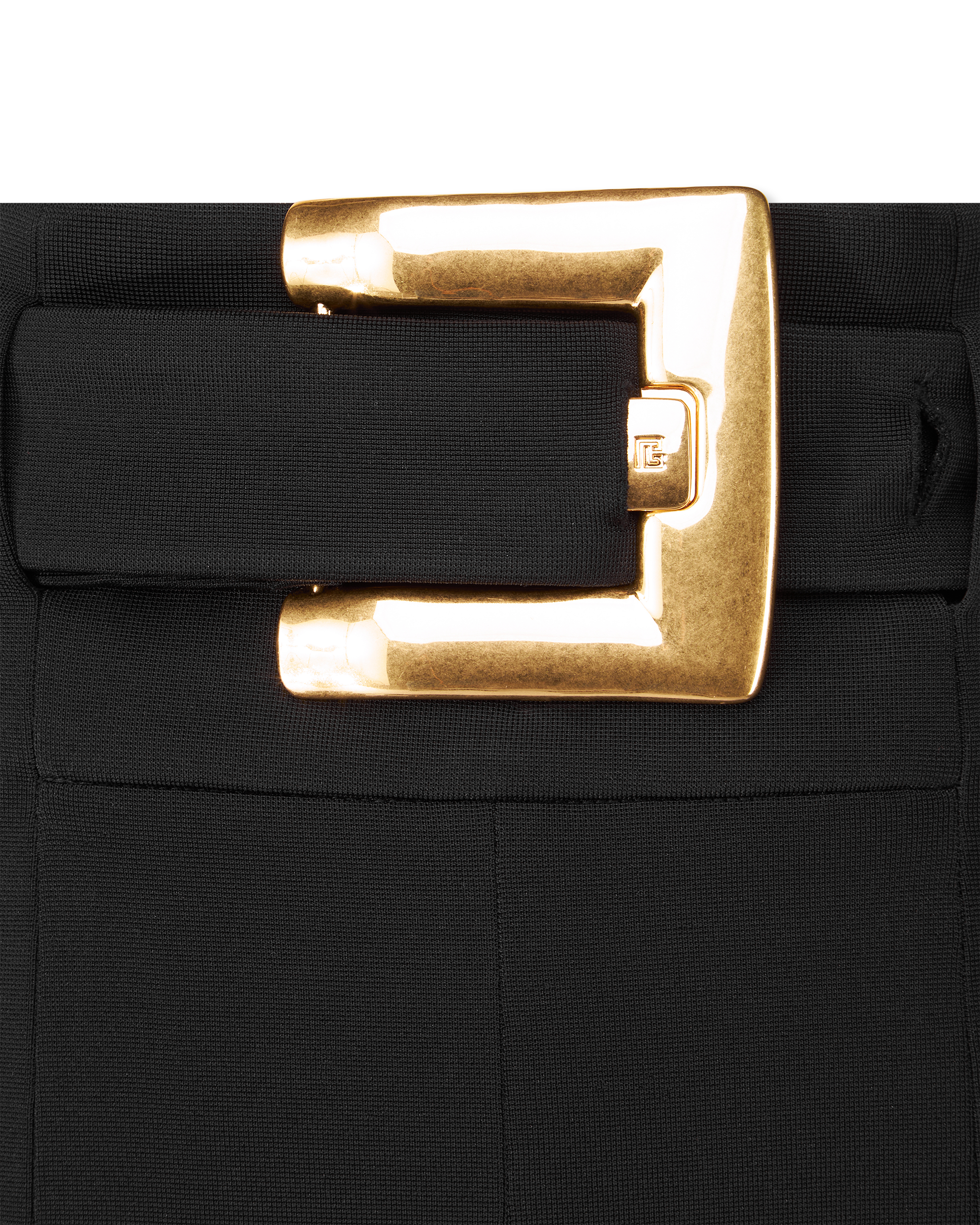 High-Waisted Belted Stretch Trousers