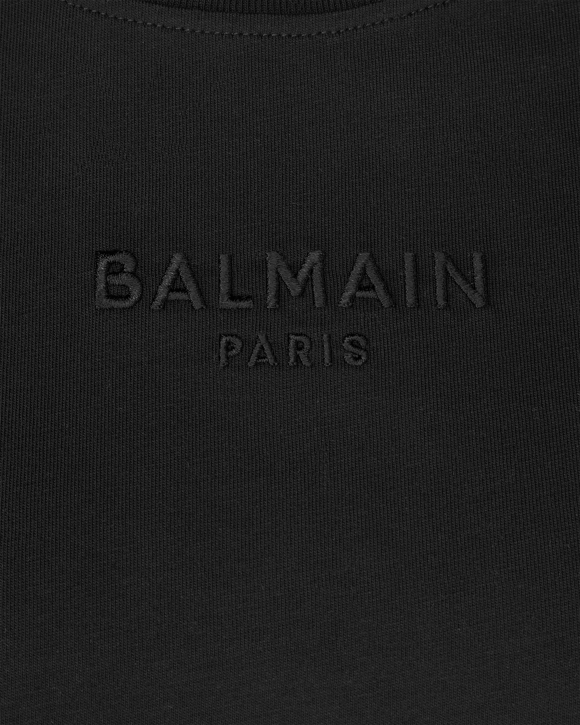 Balmain Logo Embroidered Cropped T-Shirt