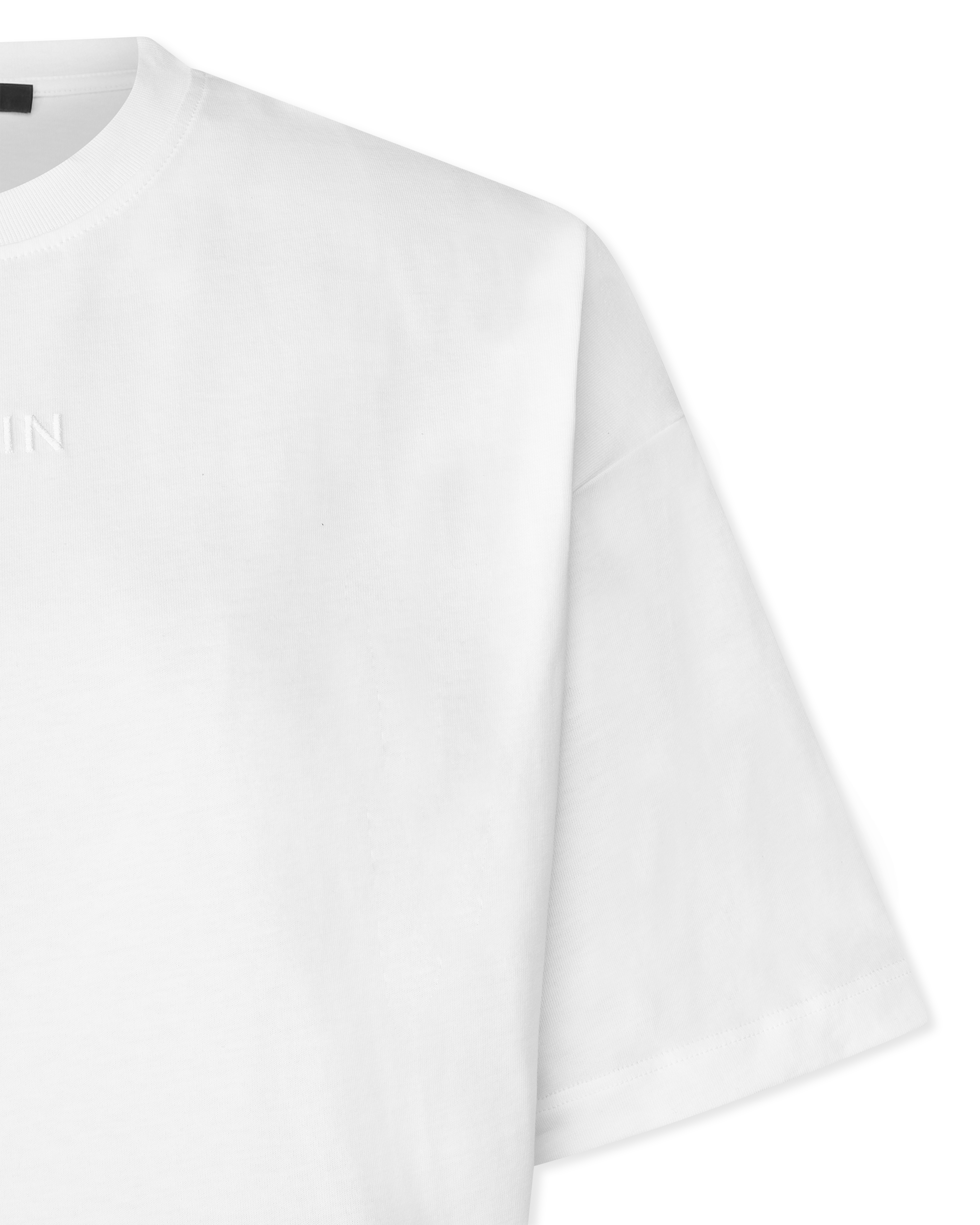 Balmain Logo Embroidered Cropped T-Shirt
