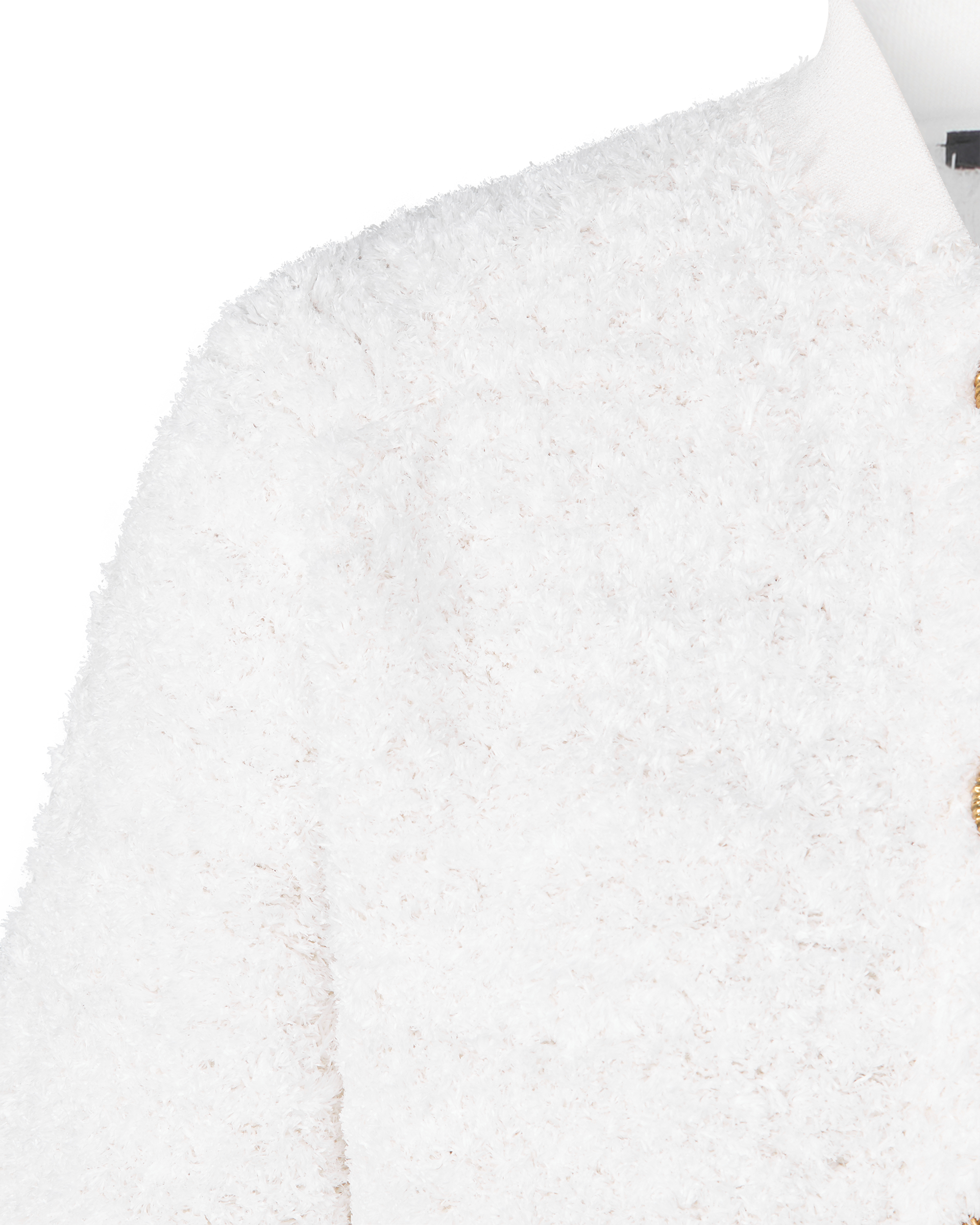 Batwing Sleeve Knit Tweed Bomber