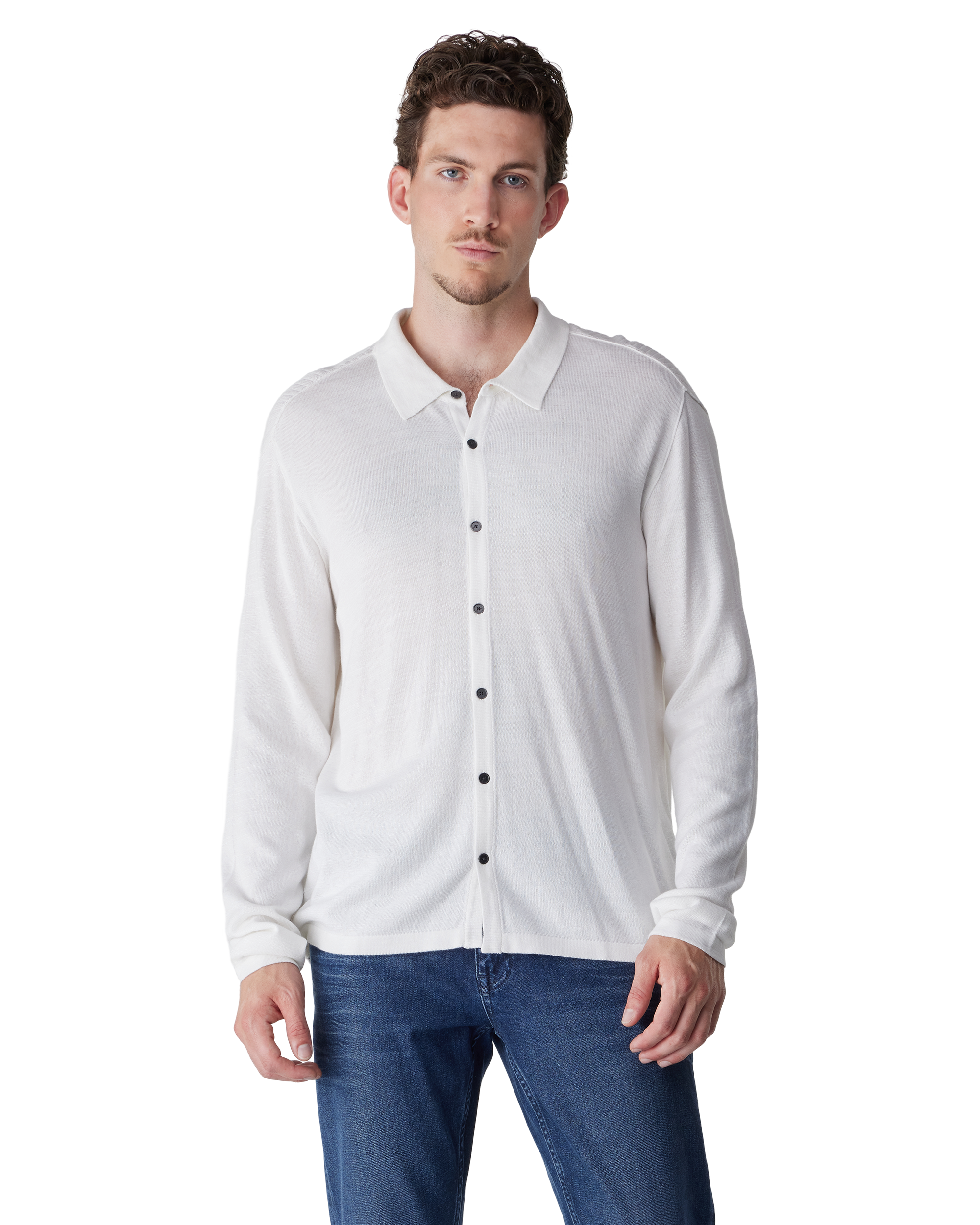 White Organic Cotton Sorrenti Sweater Shirt by John Varvatos | DIHSAN