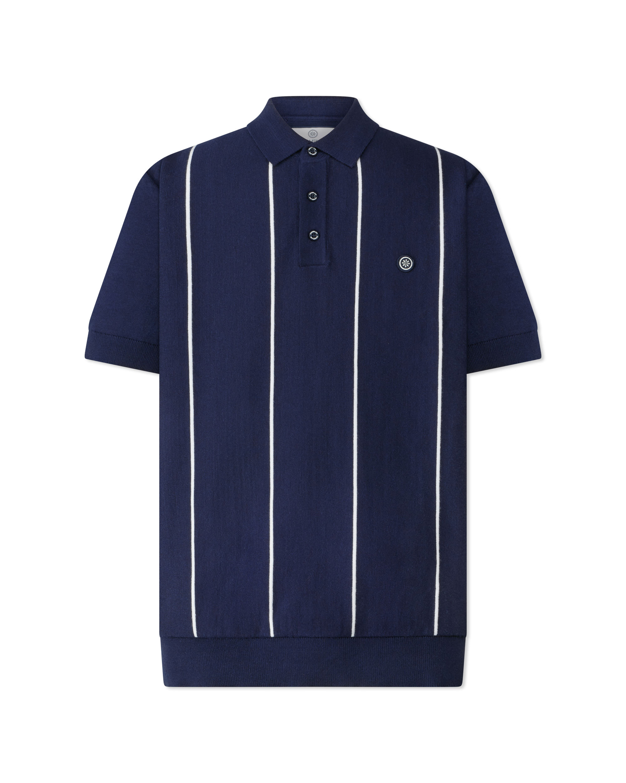 Vertical Stripe Knit Polo