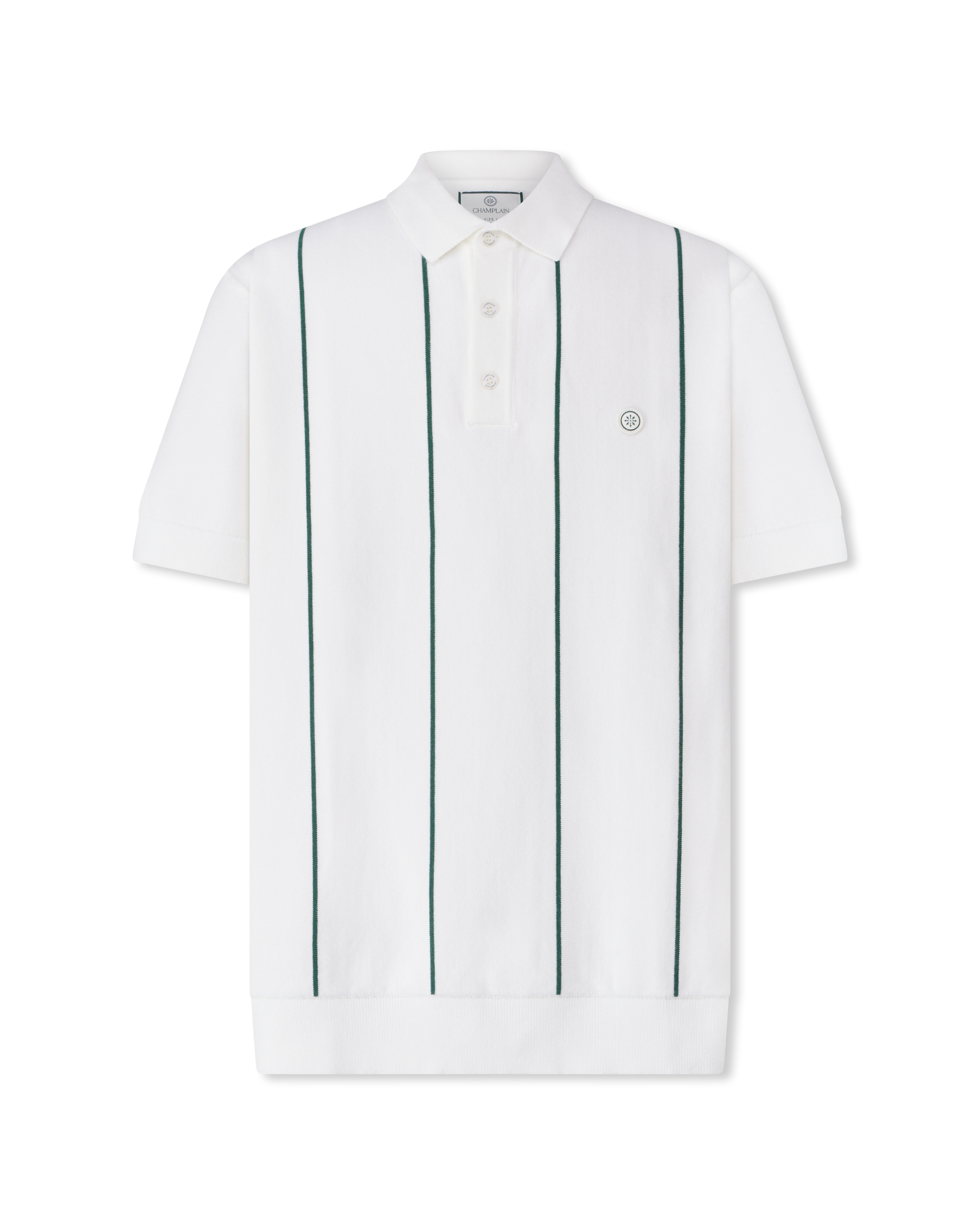 Vertical Stripe Knit Polo