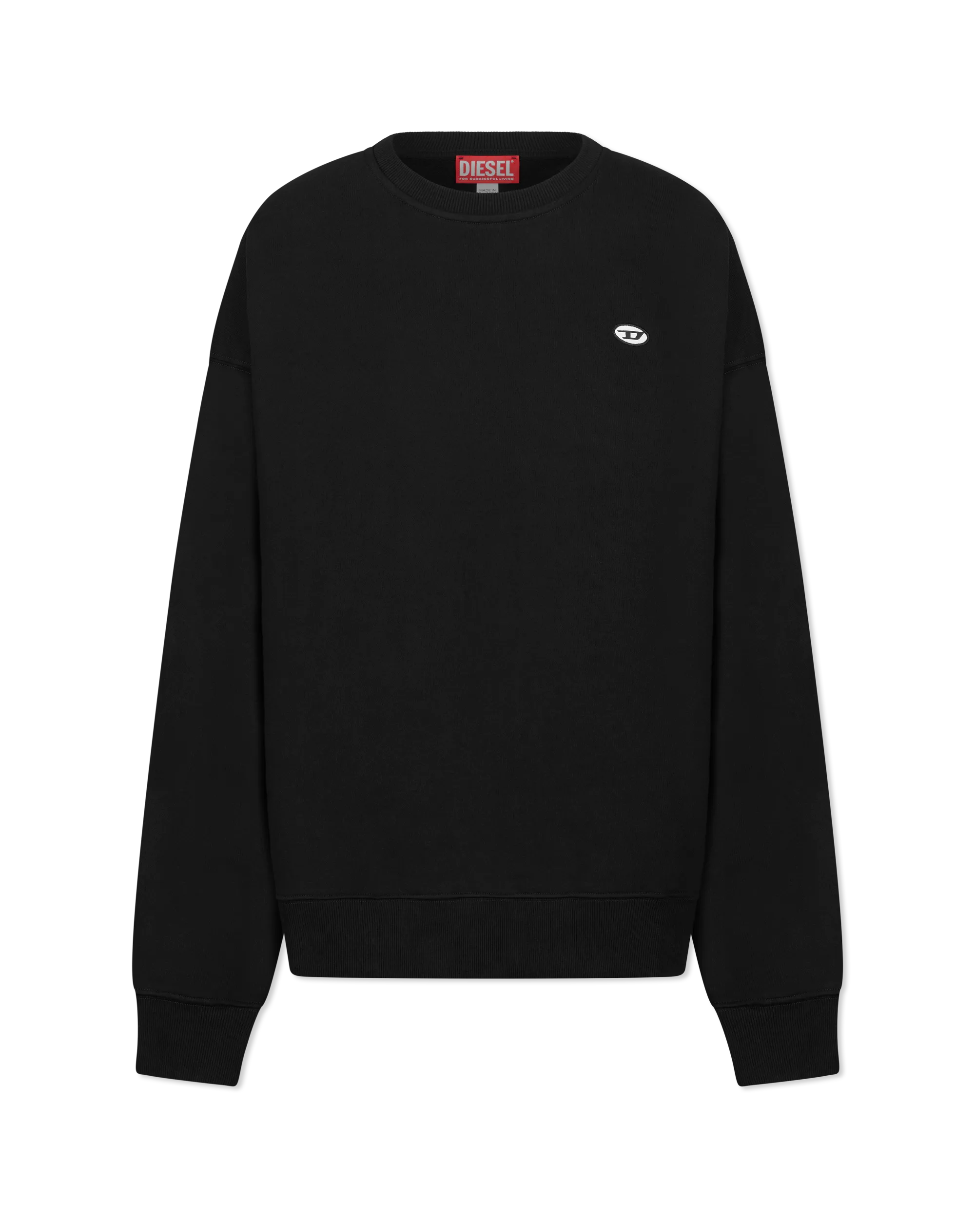 Deep Black Cotton S-Rob Doval PJ Sweatshirt by Diesel | DIHSAN