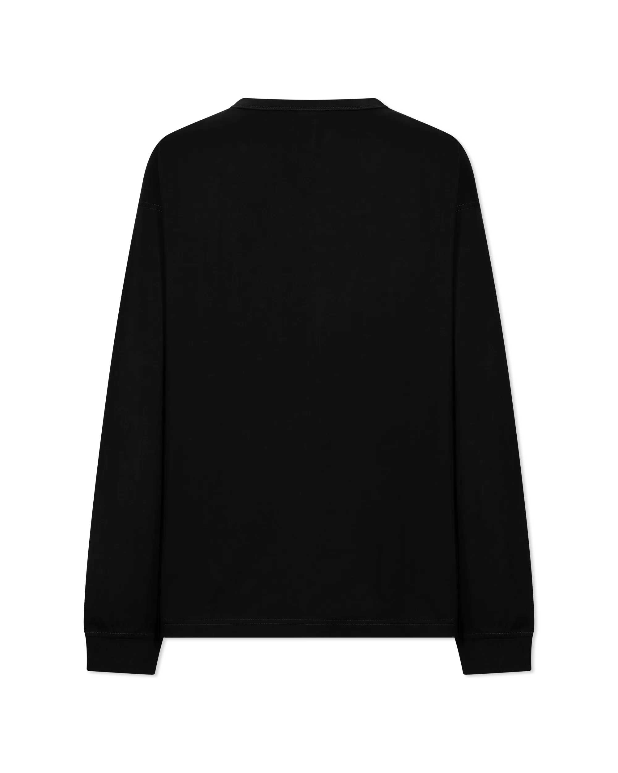 Deep Black Cotton T-Boxt Long Sleeve Circle T-Shirt by Diesel | DIHSAN