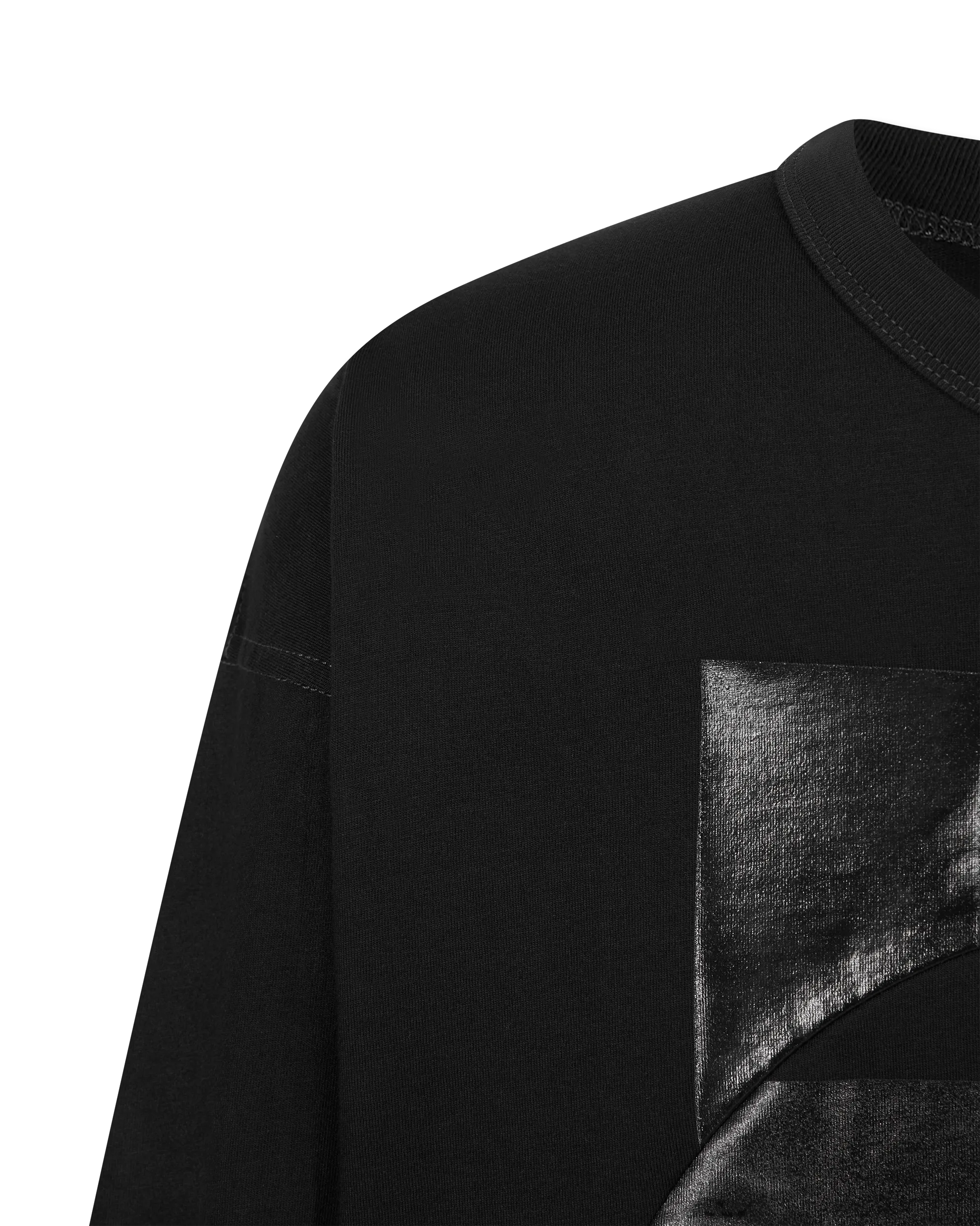Deep Black Cotton T-Boxt Long Sleeve Circle T-Shirt by Diesel | DIHSAN