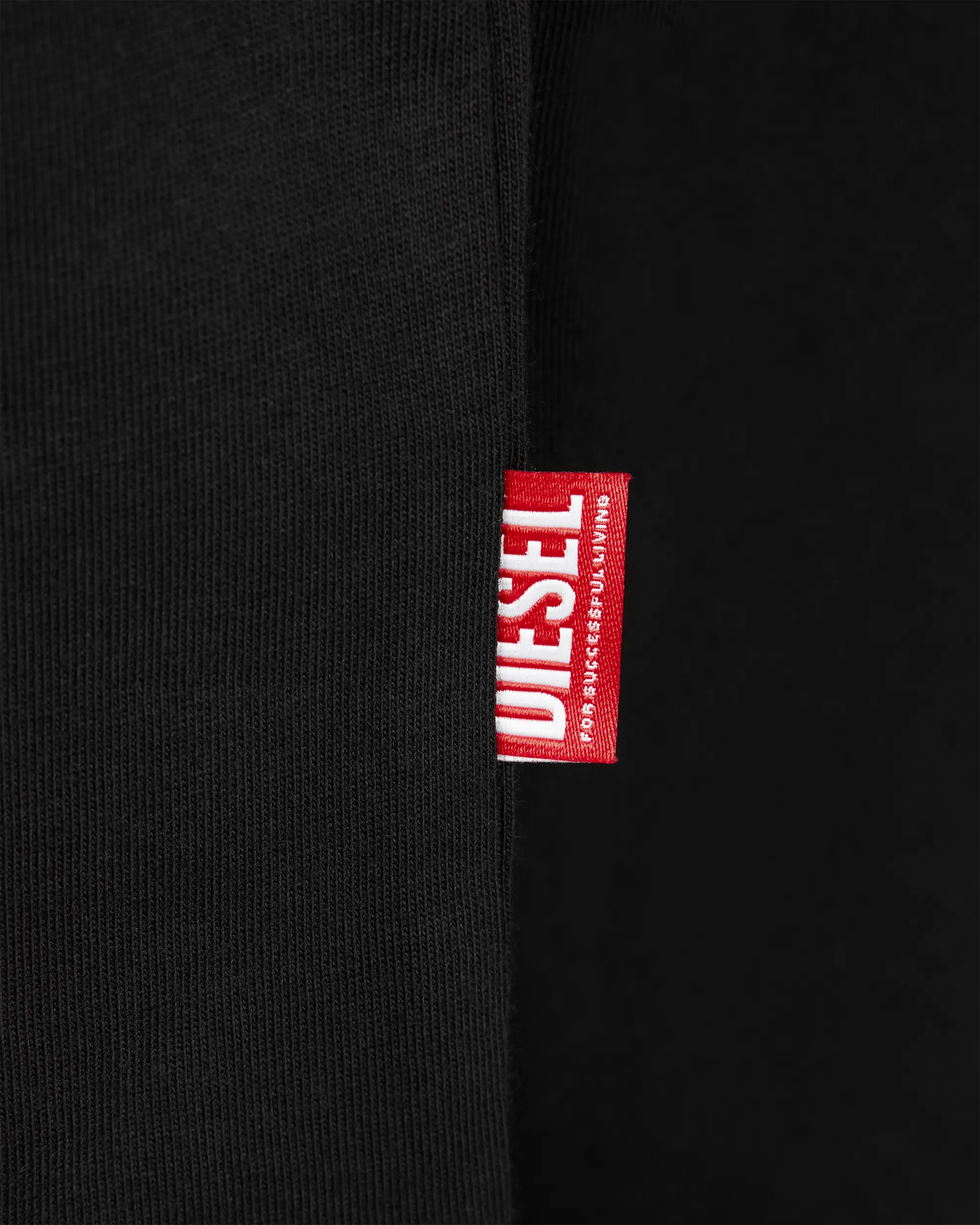 Deep Black Cotton T-Boxt Long Sleeve Circle T-Shirt by Diesel | DIHSAN