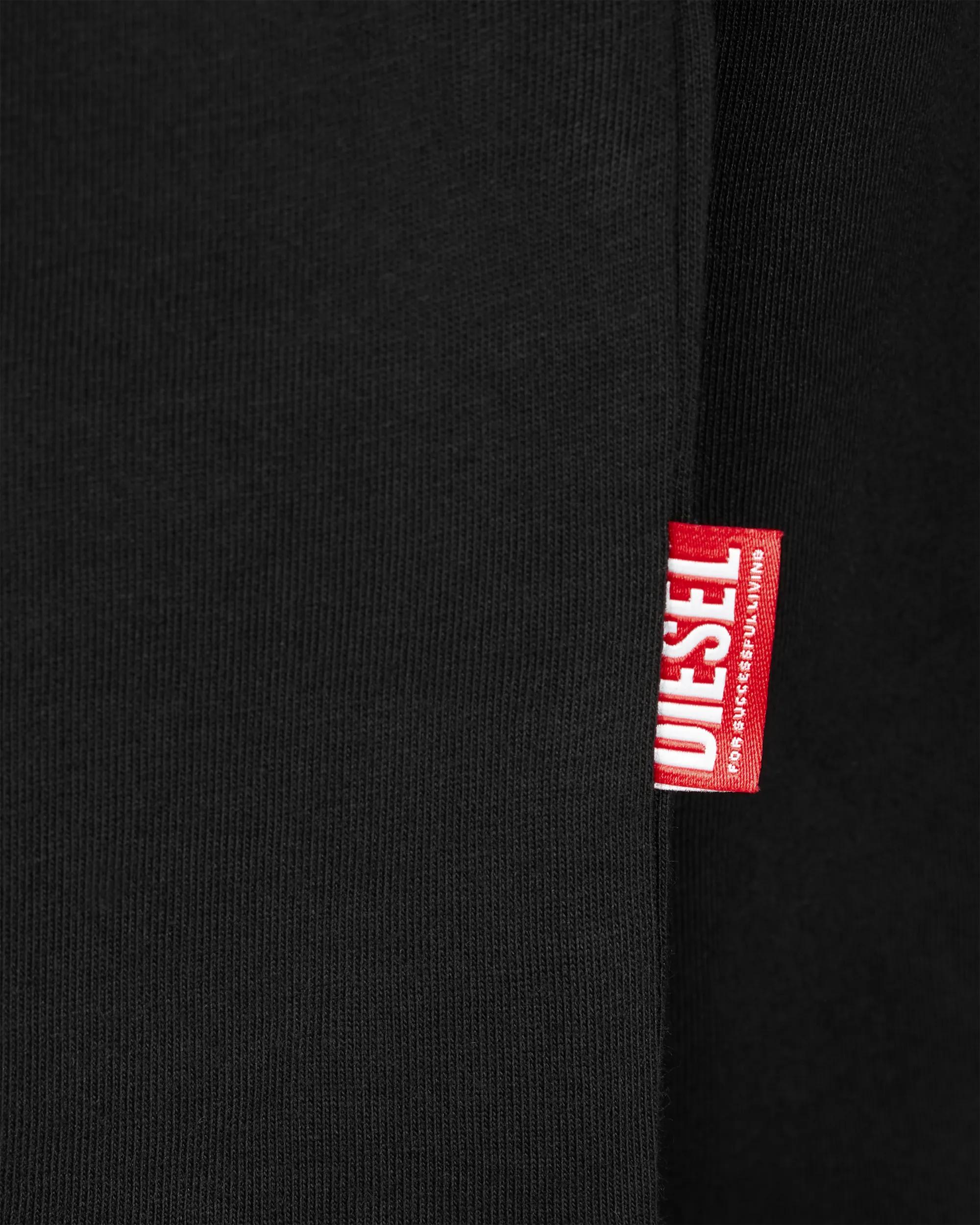 Deep Black Cotton T-Boxt Long Sleeve Circle T-Shirt by Diesel | DIHSAN