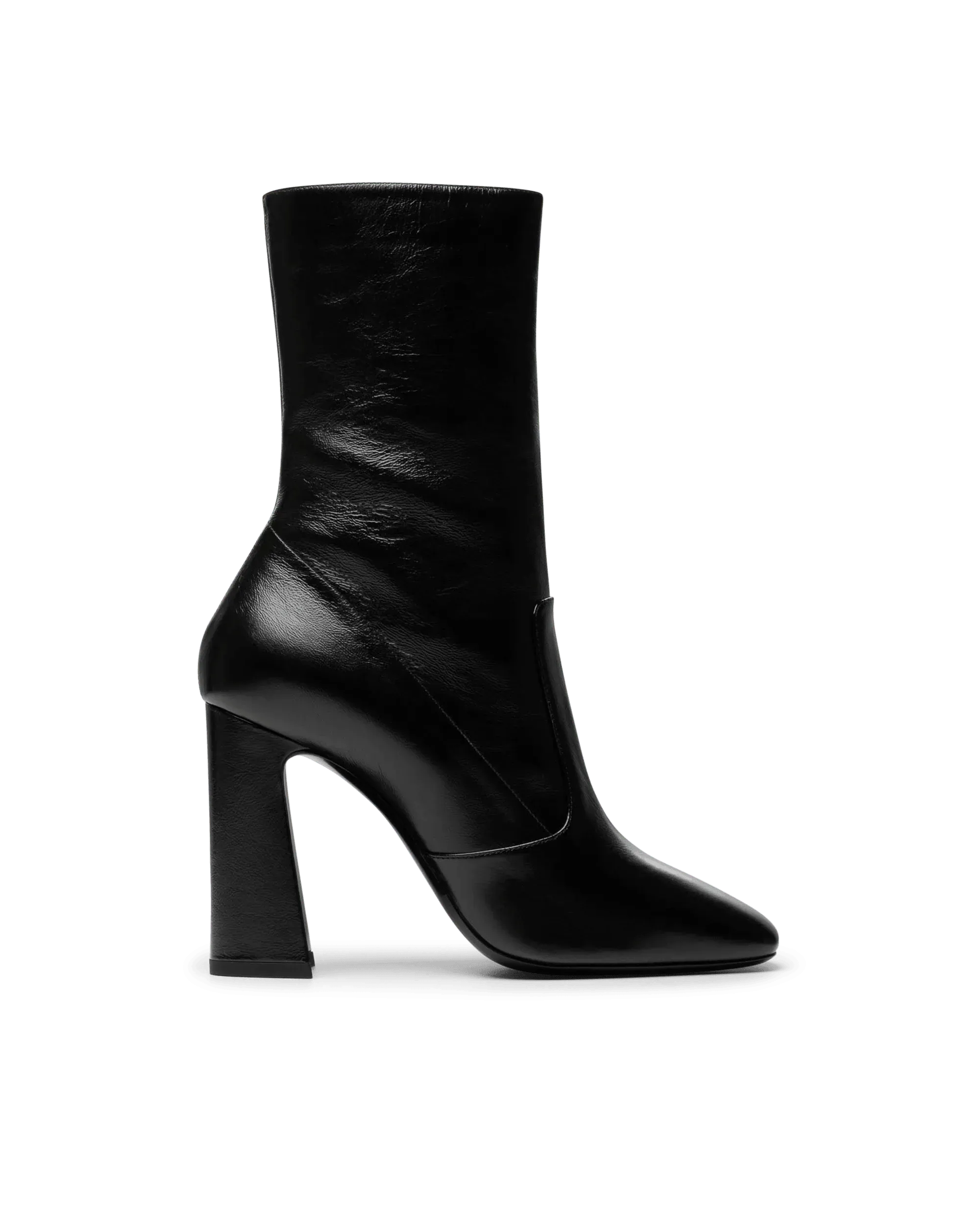 Maddie Leather Midcalf Boots - DIHSAN