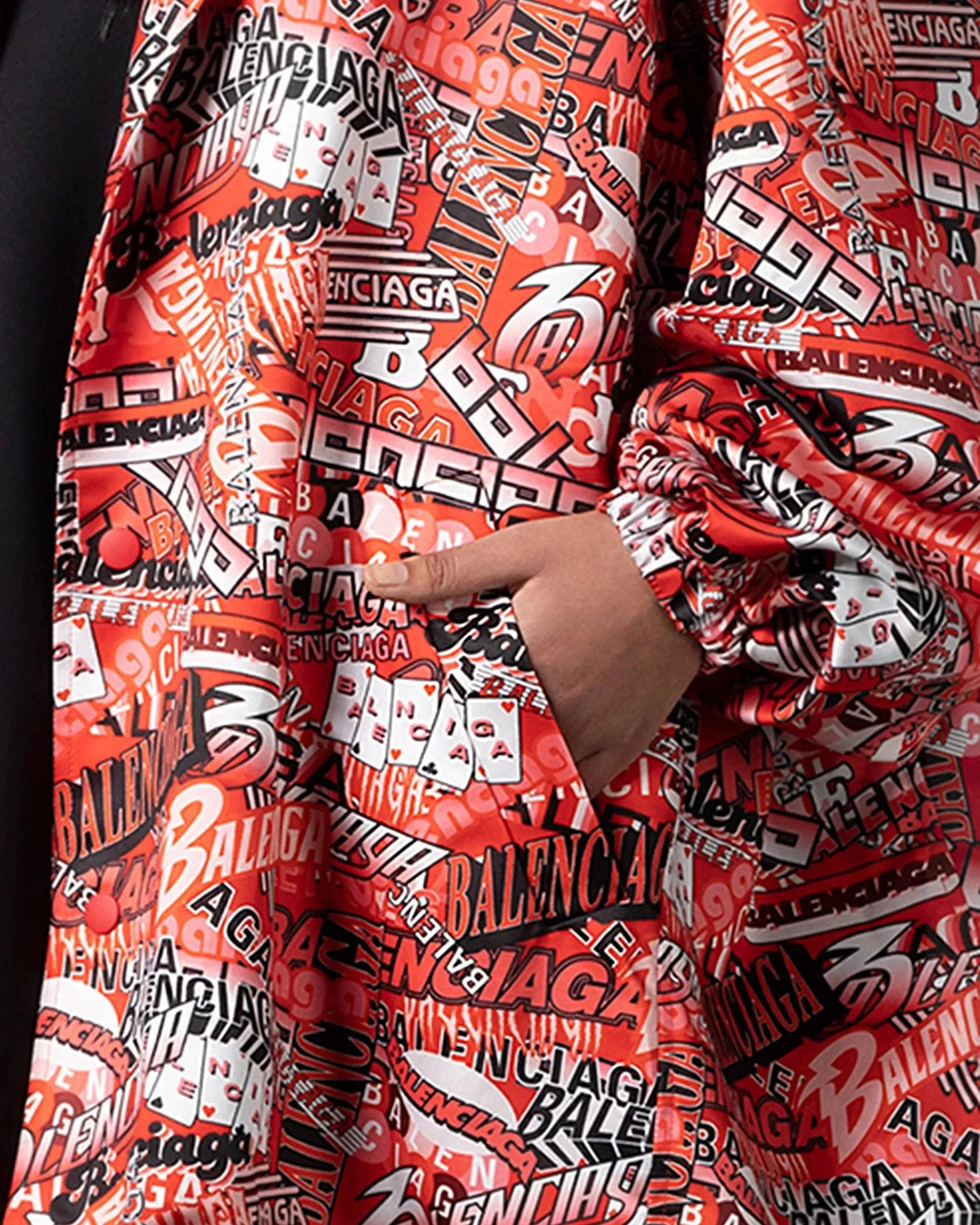 Logo Print Oversized Jacket - DIHSAN