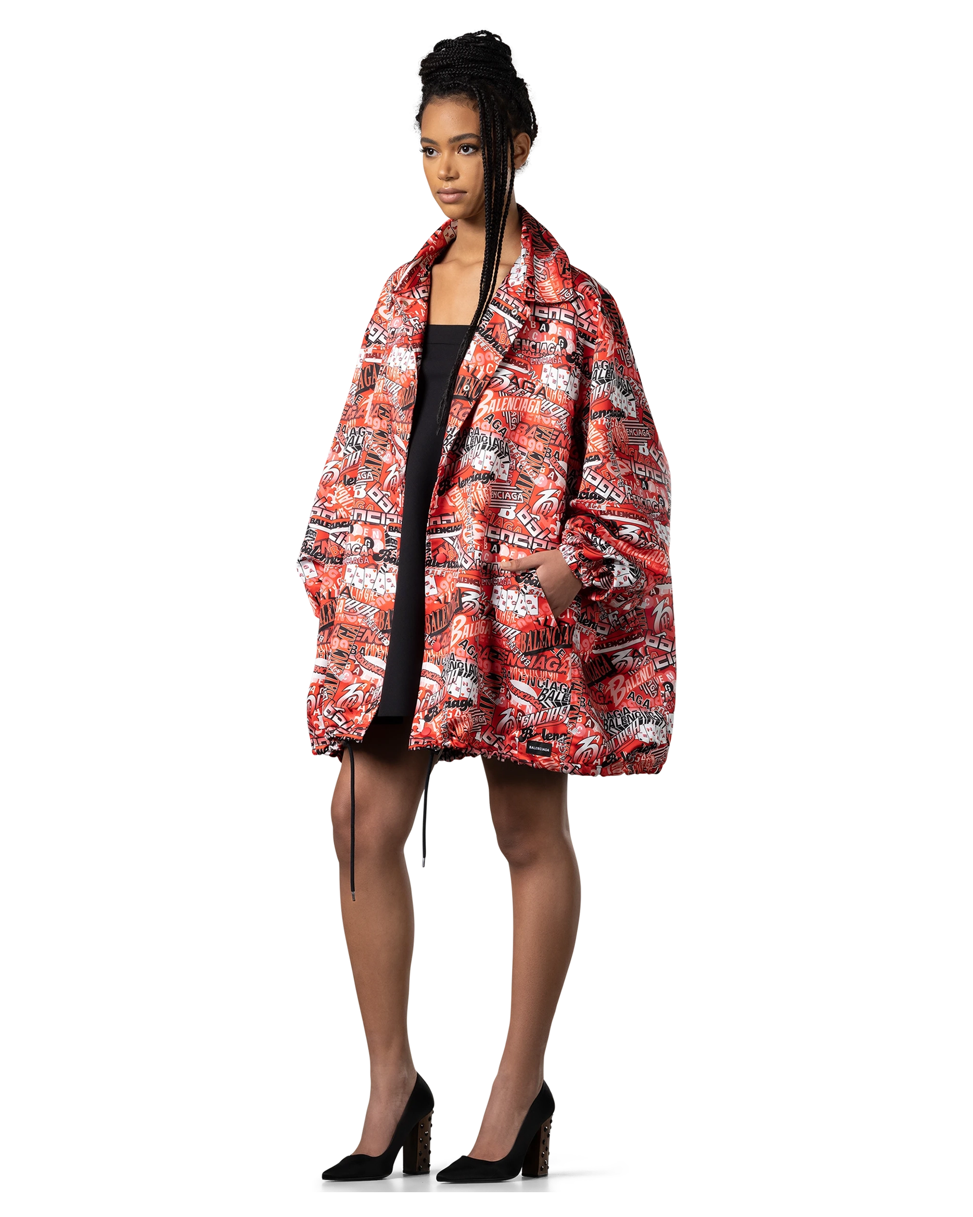 Logo Print Oversized Jacket