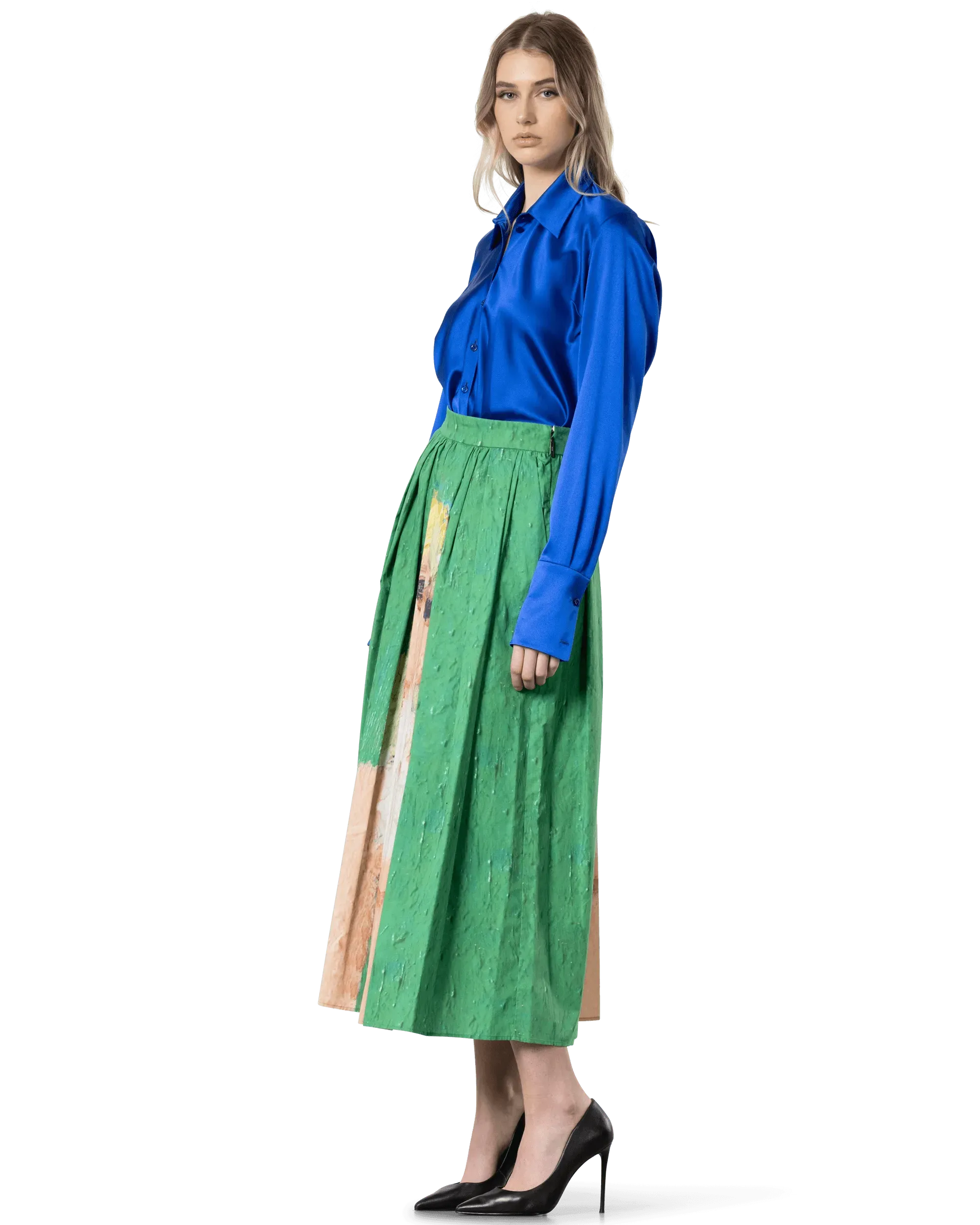 Satin Button Up Shirt - DIHSAN