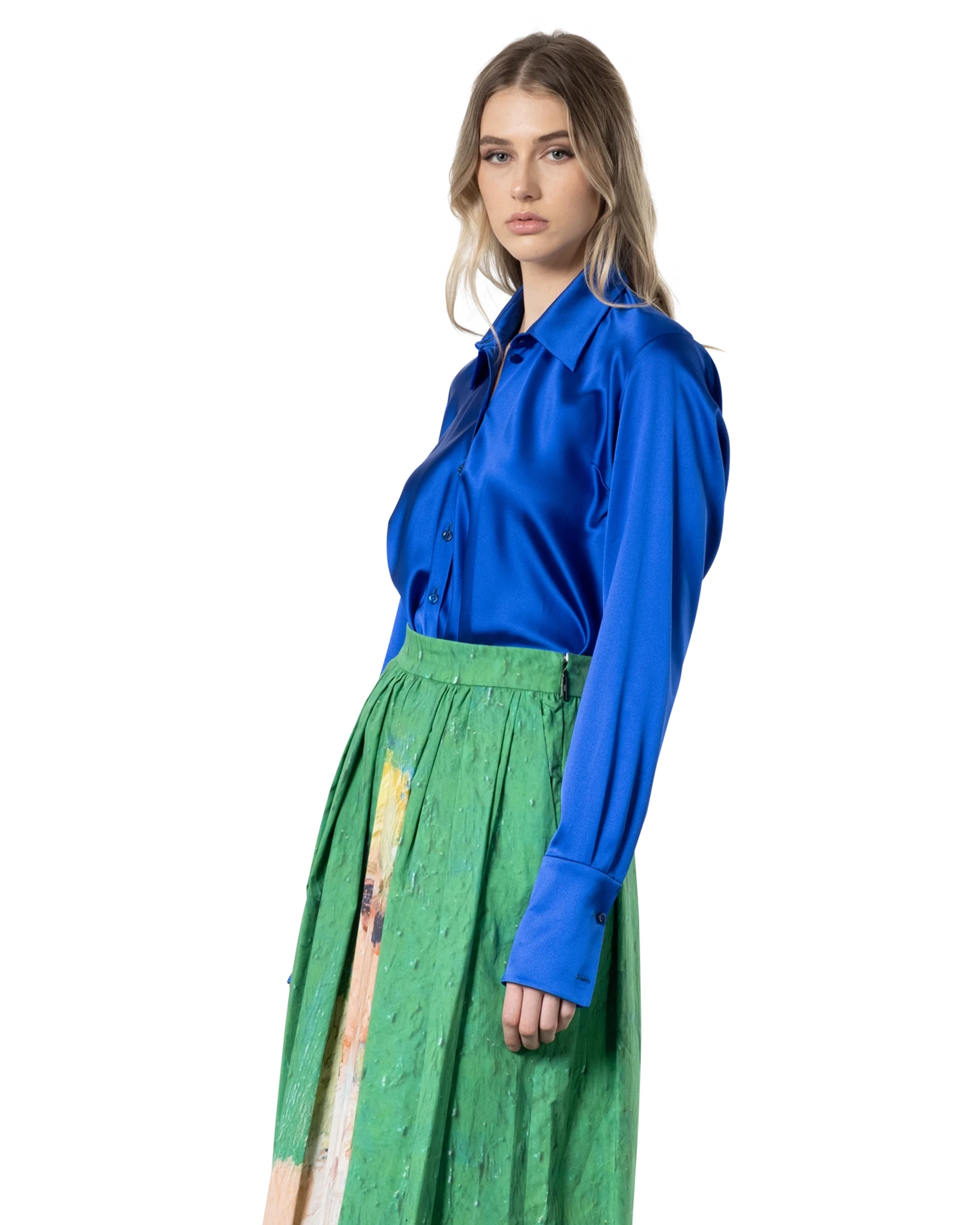 Satin Button Up Shirt