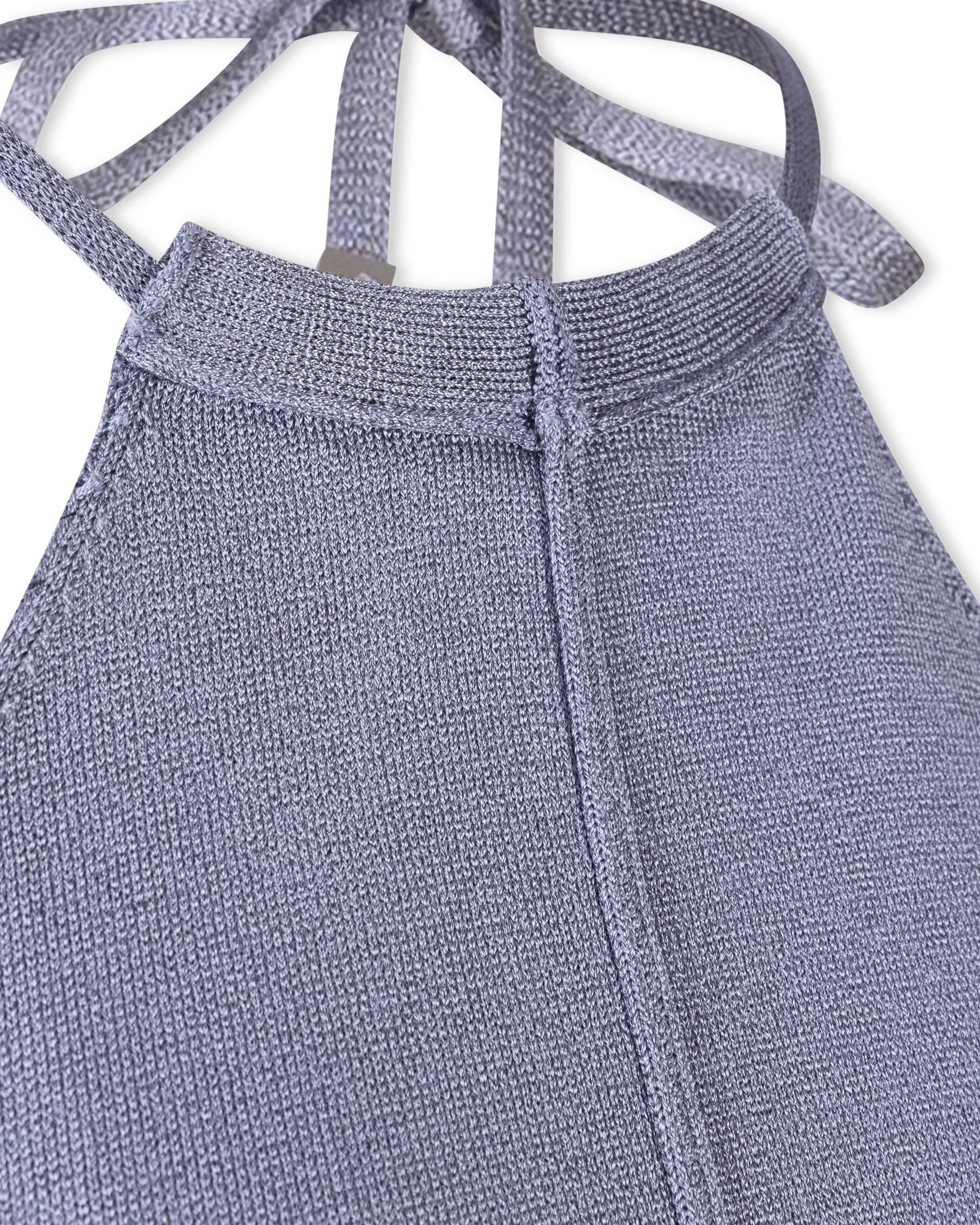 Butterfly Knit Halterneck Mini Dress - DIHSAN