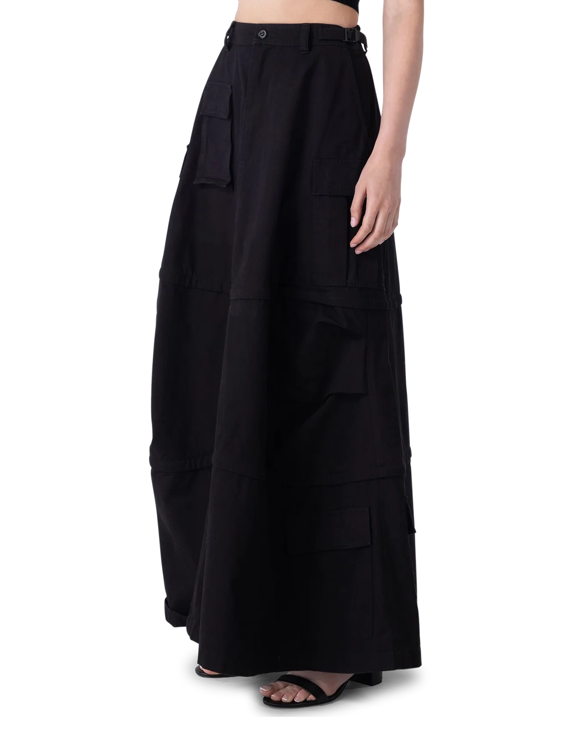 Cotton Ripstop Maxi Cargo Skirt
