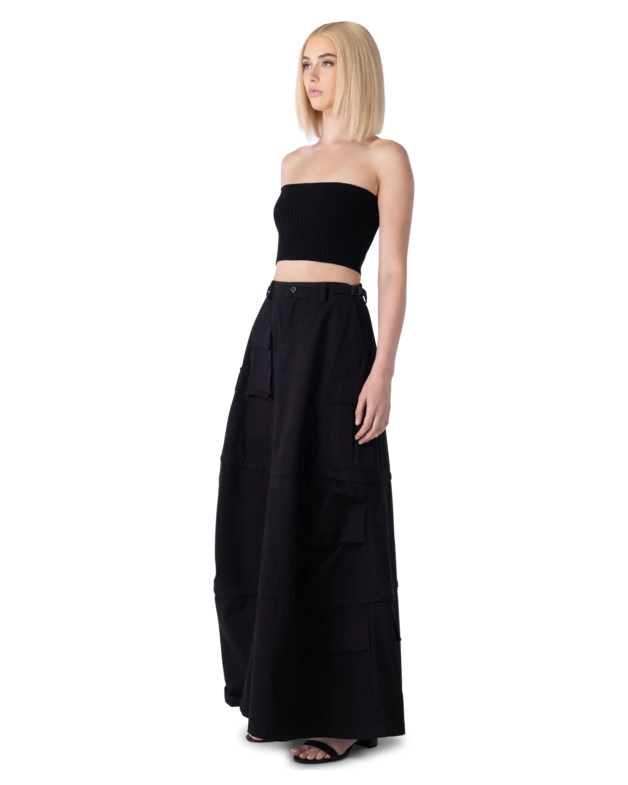 Cotton Ripstop Maxi Cargo Skirt